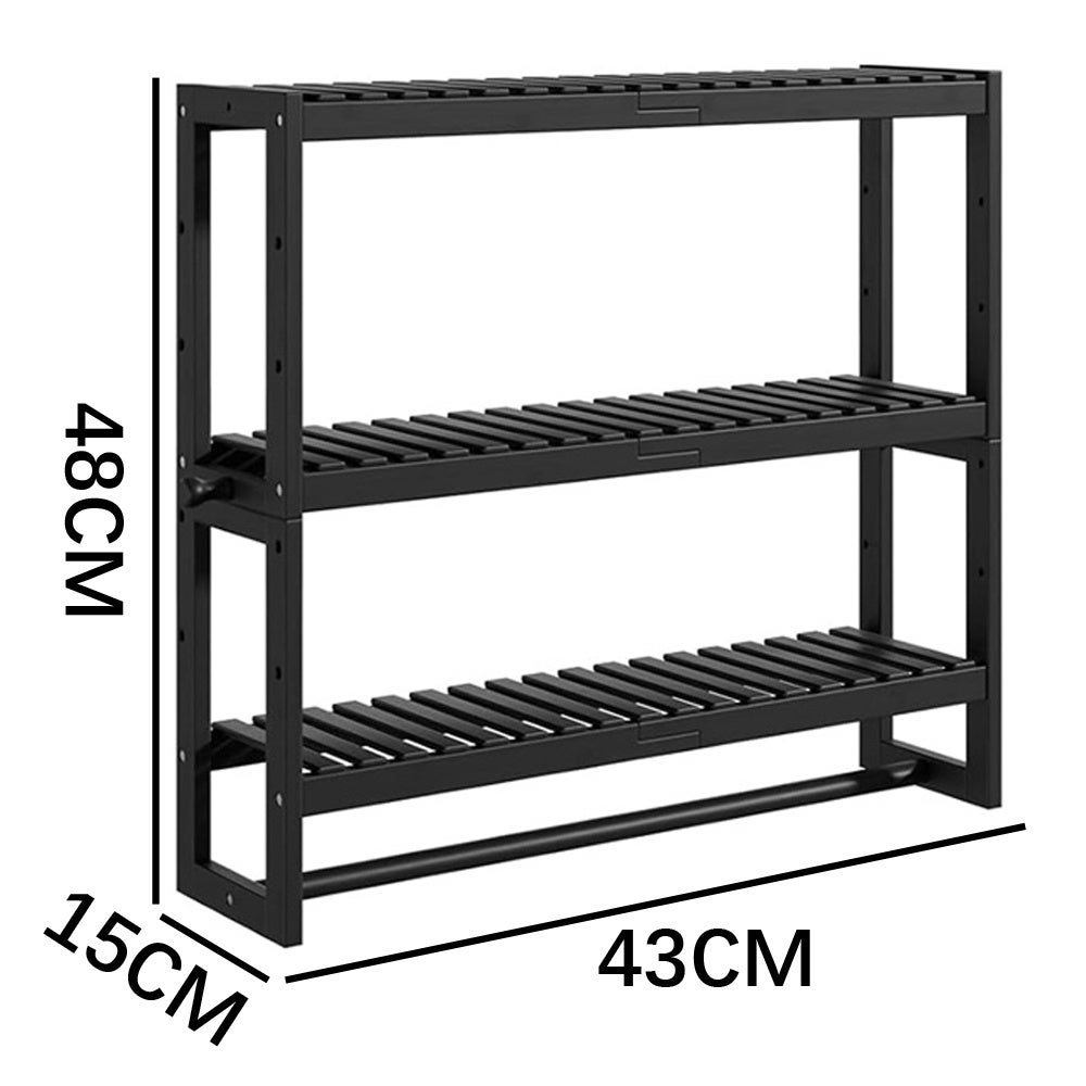 Mensola sospesa a tre ripiani, mensola da ufficio, mensola per camera da letto, adatta per uso domestico, 42 x 15 x 43 cm - 8