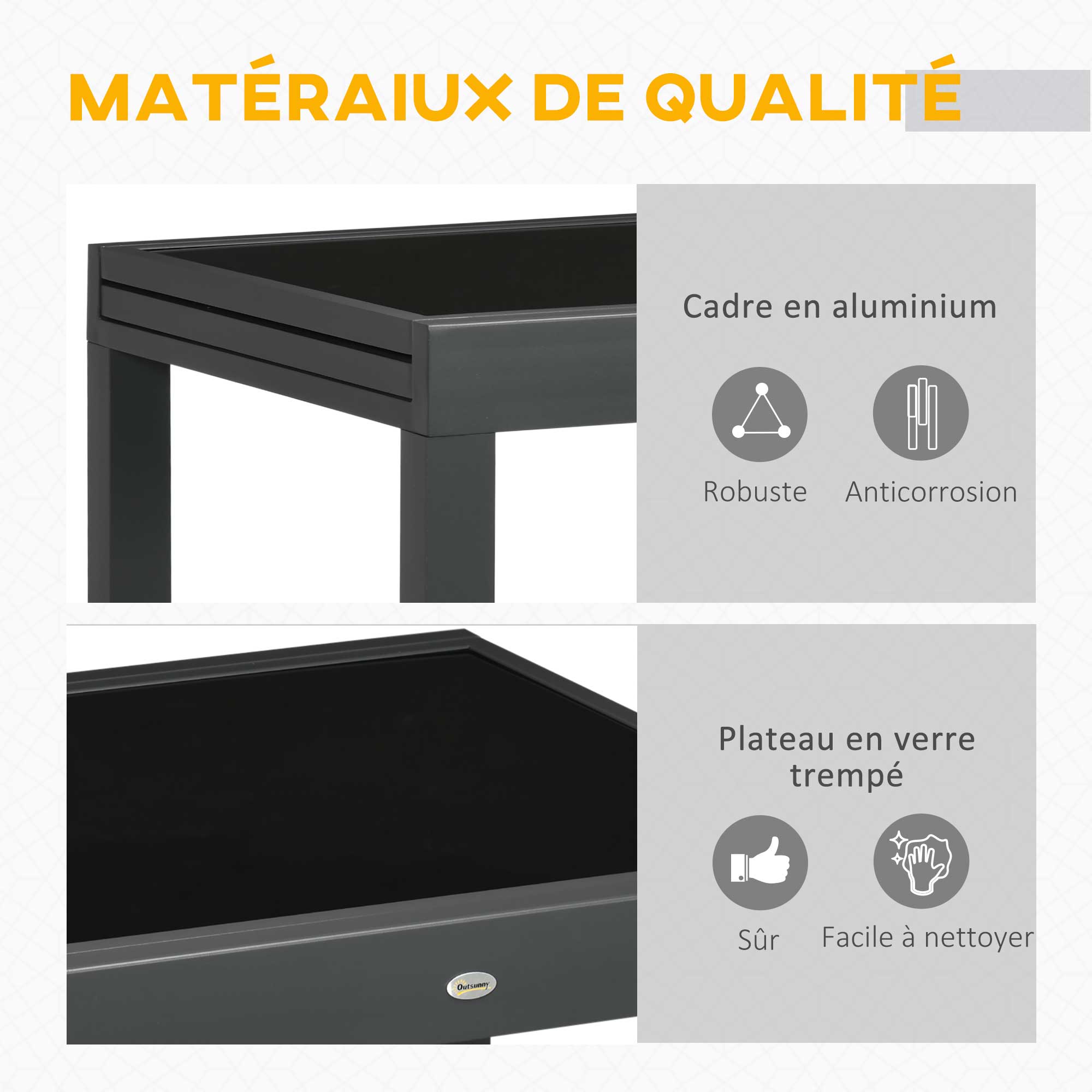 Table de jardin extensible Aluminium Outsunny - 6