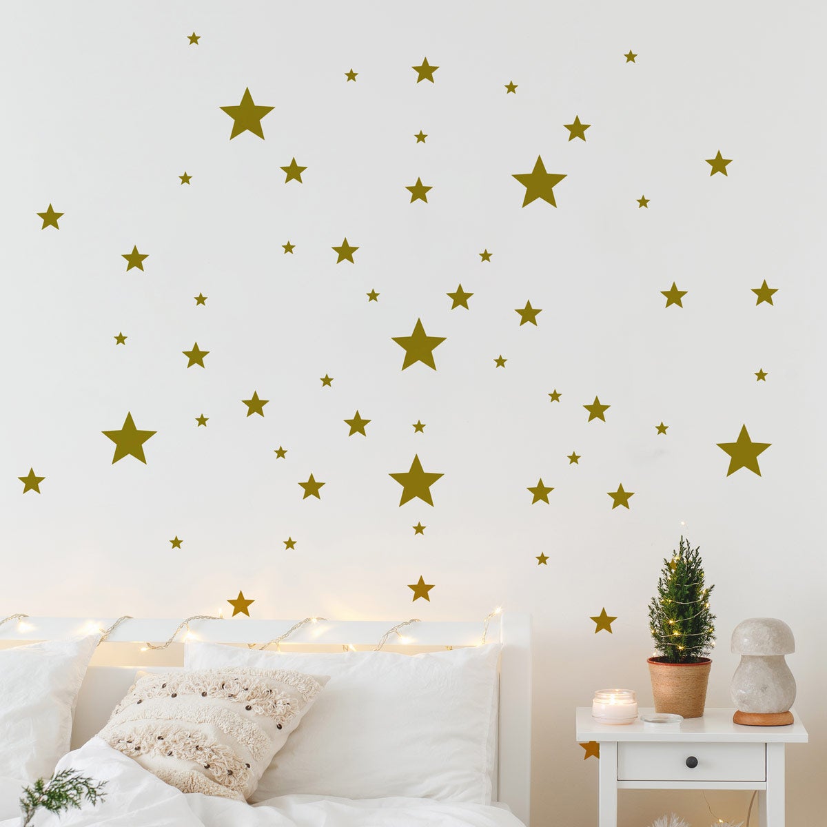 Vinilo paquete de 130 estrellas - adhesivo de pared - revestimiento sticker mural decorativo - 115x210cm