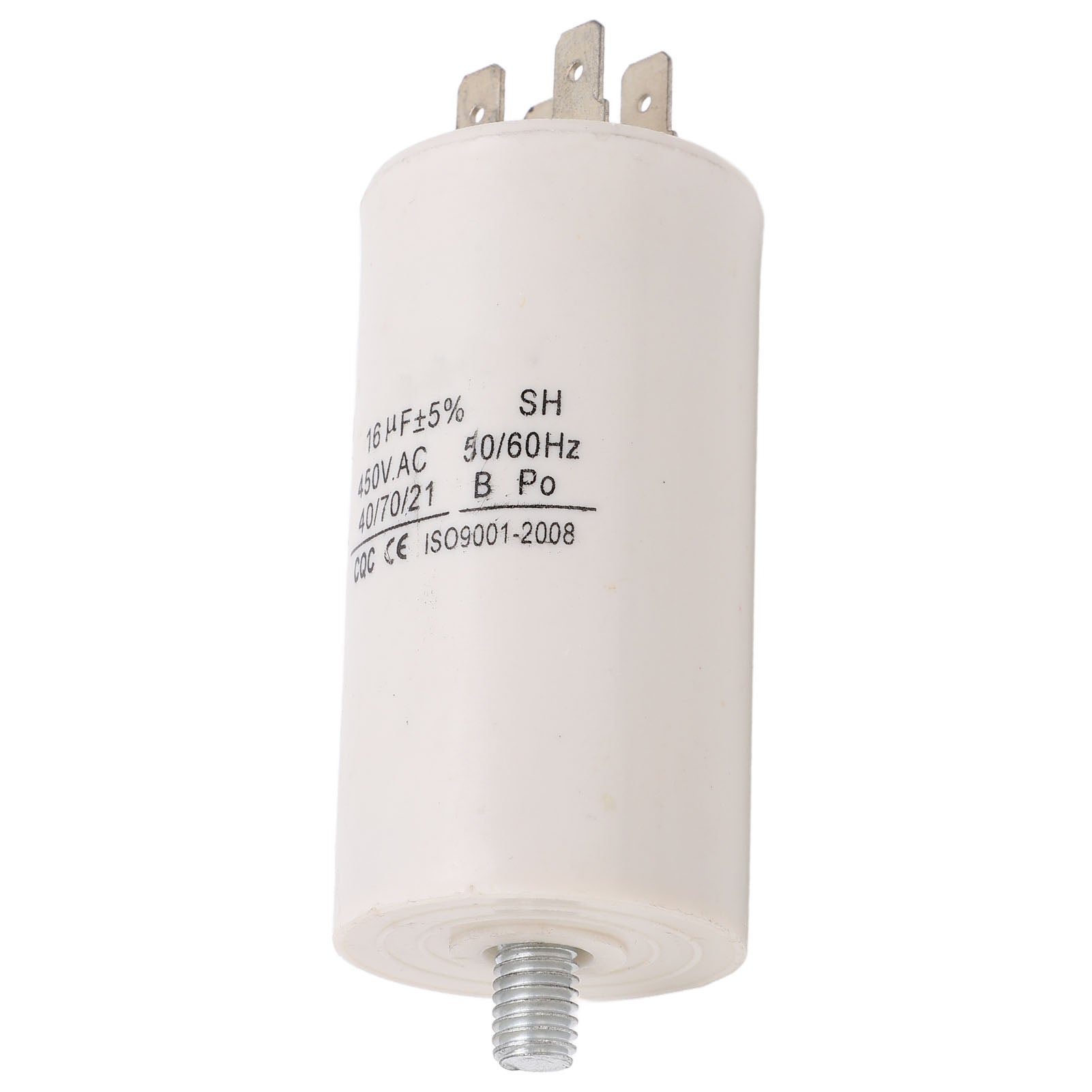 Condensatore di marcia CBB60, condensatore motore a cilindro a doppio inserto per lavatrici ed elettrodomestici, 450 V, 16 uF - 3