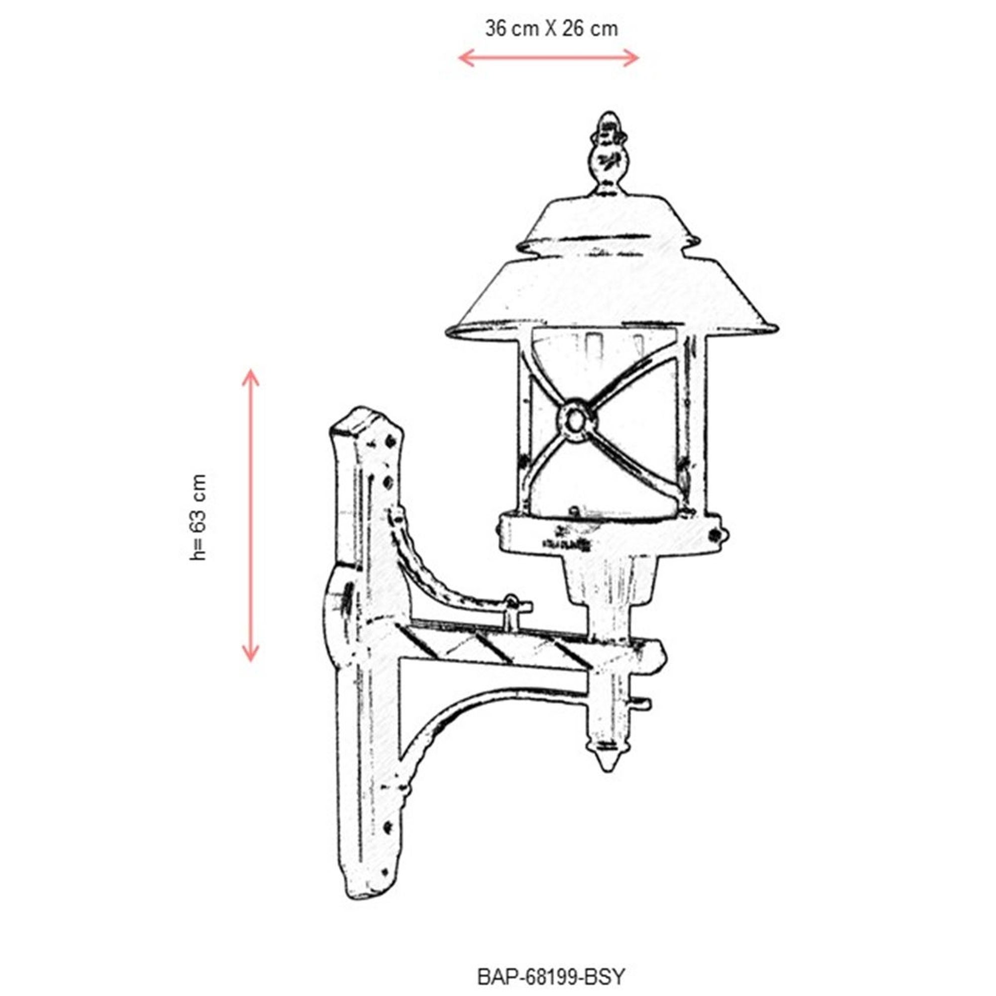 Applique da esterno, struttura in ABS, Colore nero - 3