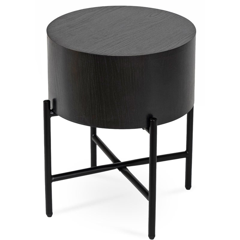 Stolik Kawowy Okrągły Mały Loft Ława Salon Mała Czarny Czarna CEVES
