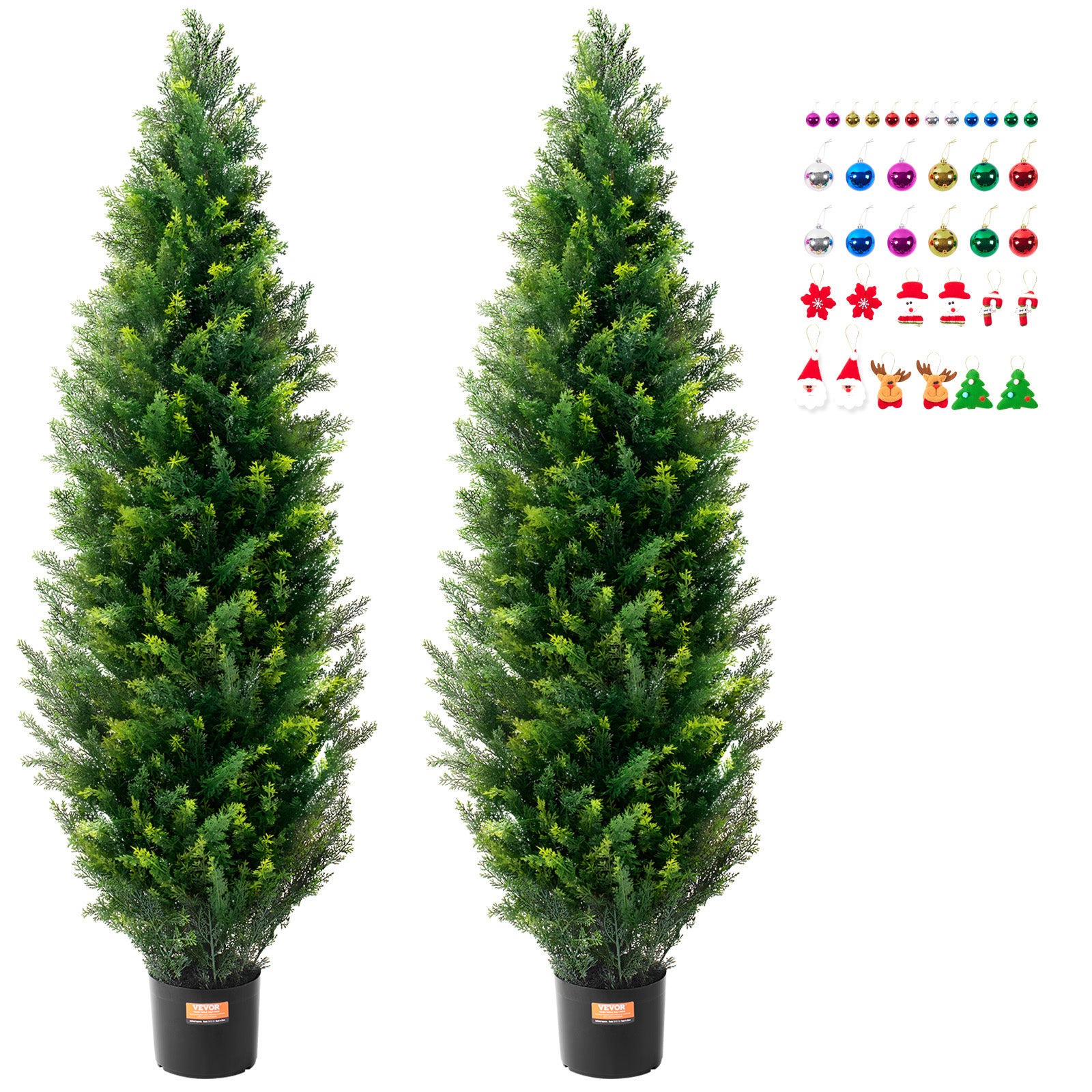 Zestaw 2 sztucznych roślin cedrowych Sztuczne rośliny PE Cypress 152,4 cm VEVOR