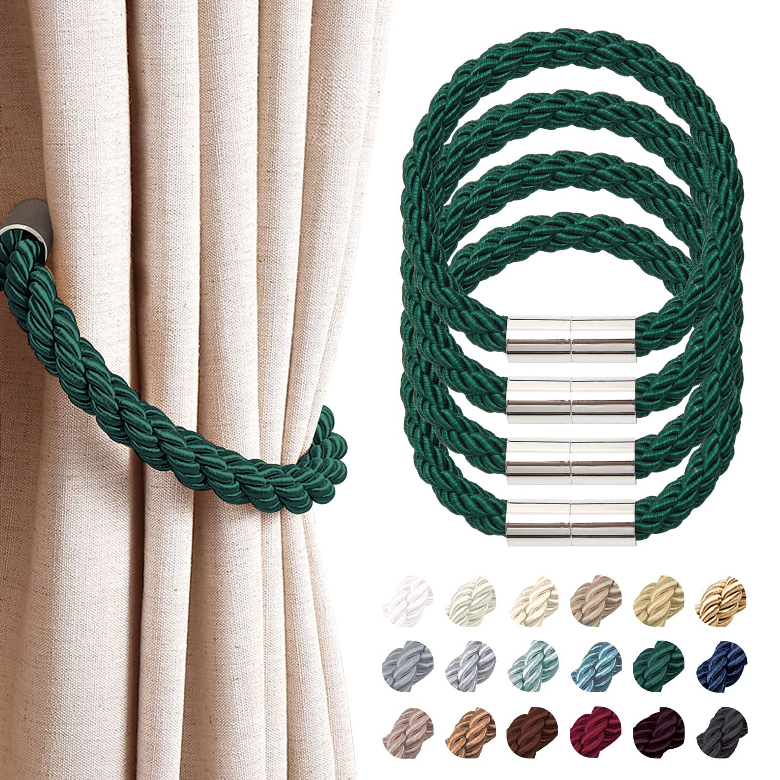 EMBRASSE POUR RIDEAUX ECRU VERT ROSE 2