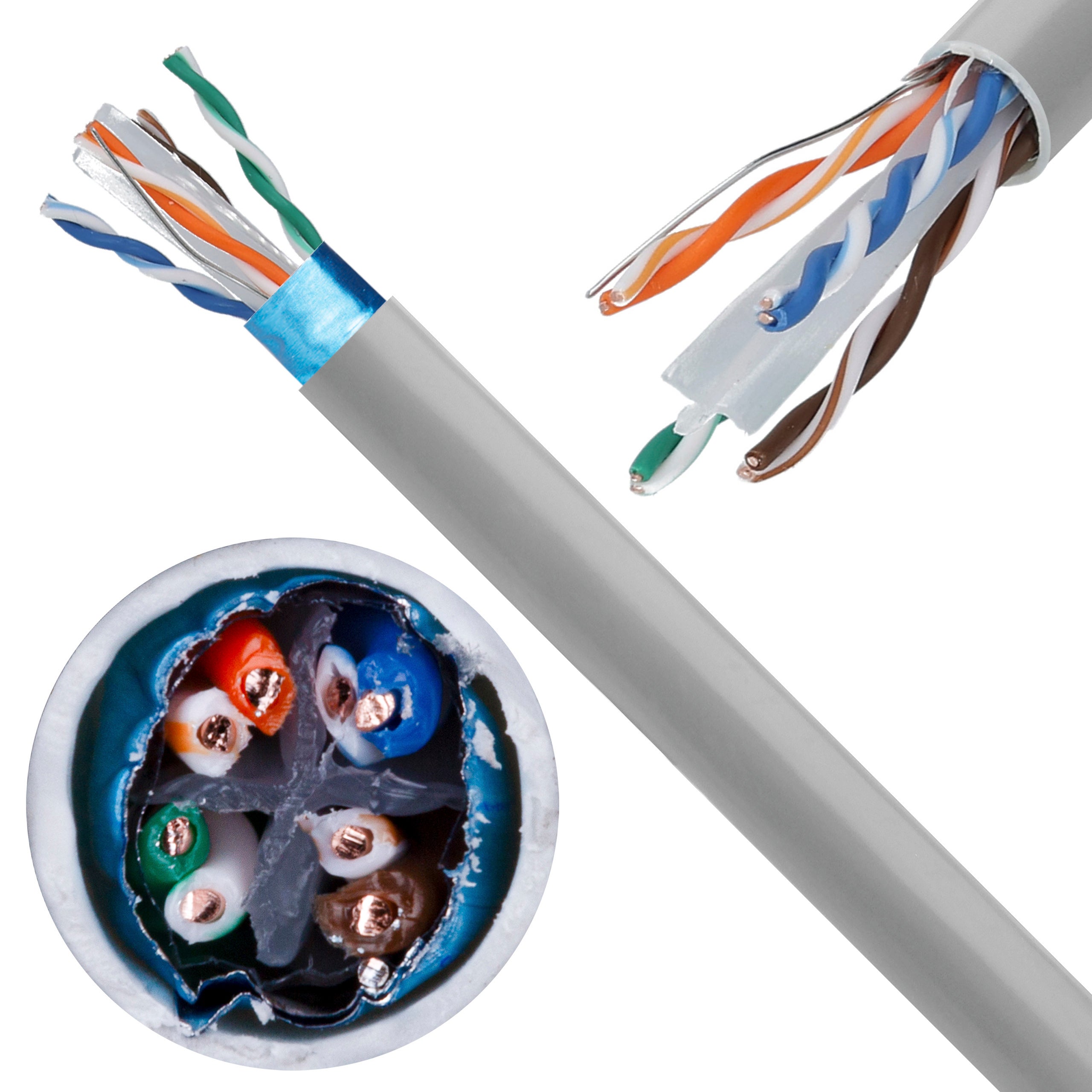 Kabel sieciowy F/UTP kat.6 skrętka 4x2x0,56mm wewnętrzny PVC szary SecurityNET 305m