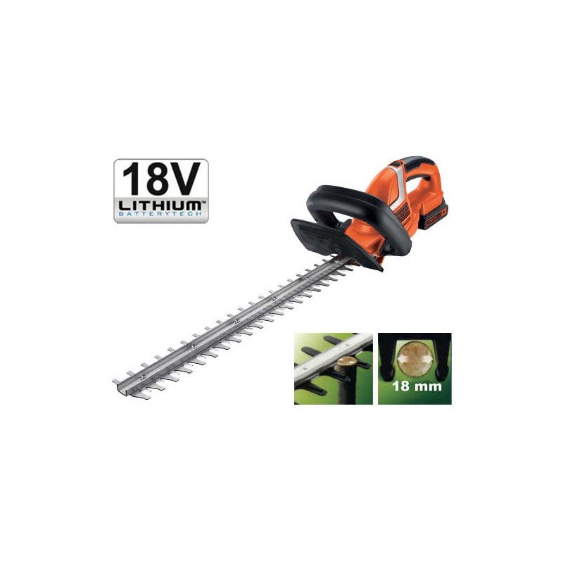 Akumulatorowa nożyca do żywopłotu Black &amp; Decker, model GTC1845L20 QW, do precyzyjnego i łatwego w obsłudze przycinania