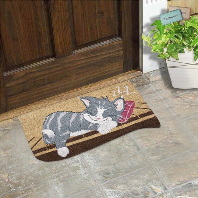 Entrando Tappetino in cocco 40 x 60 cm – antiscivolo, facile da pulire, adatto per interni ed esterni coperti, ingresso appartamento, porta d'ingresso, grigio Entrando Tappetino in cocco 40 x 60 cm – antiscivolo, facile da pulire, adatto per interni ed esterni coperti, ingresso appartamento, porta d'ingresso, grigio