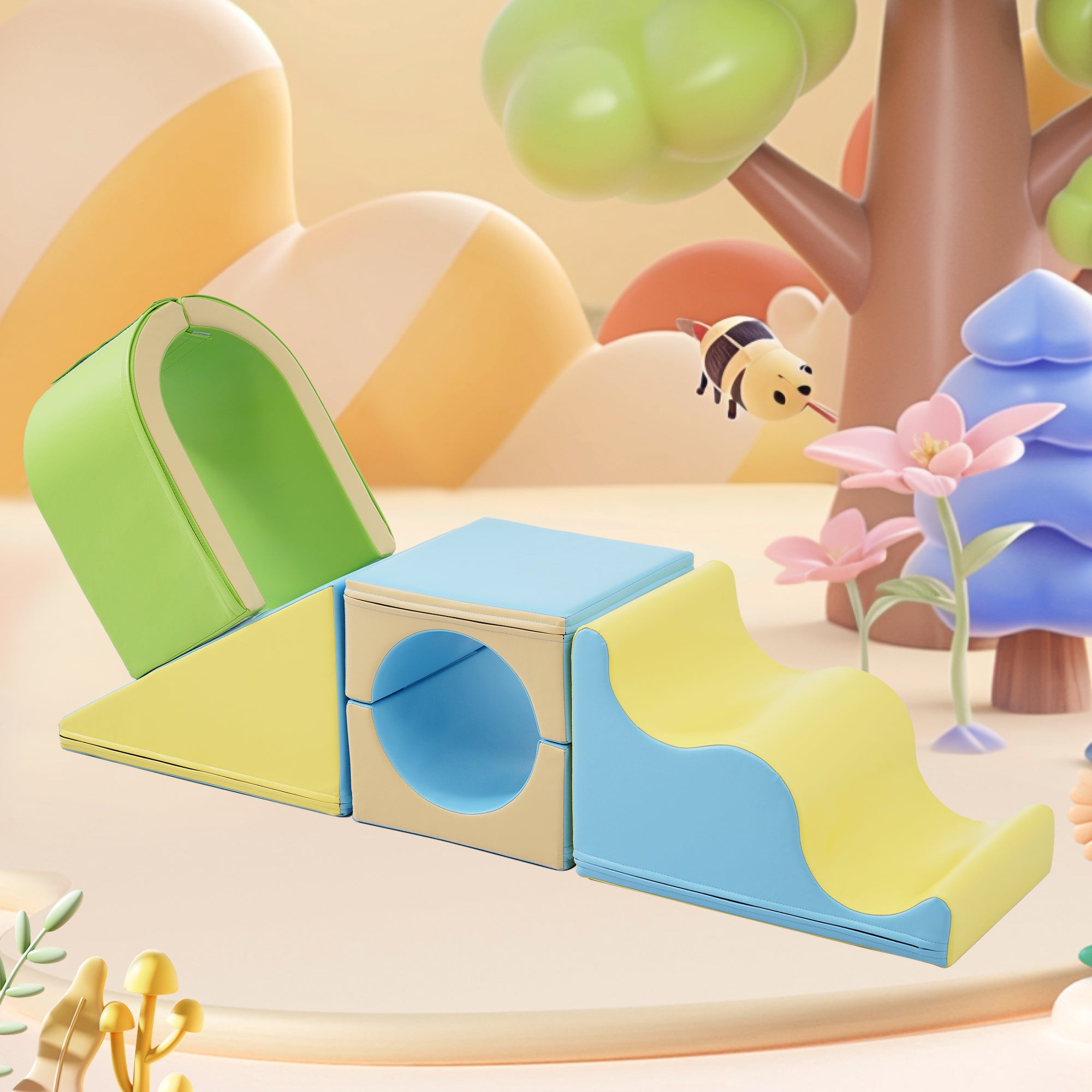 Grands blocs 6 en 1 adaptés aux enfants pour le jeu créatif, ramper à ...