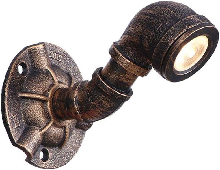 Kinkiet z żelaza w stylu loftowym, styl retro vintage industrial, styl steampunk, dioda LED 3 W, metalowy kinkiet