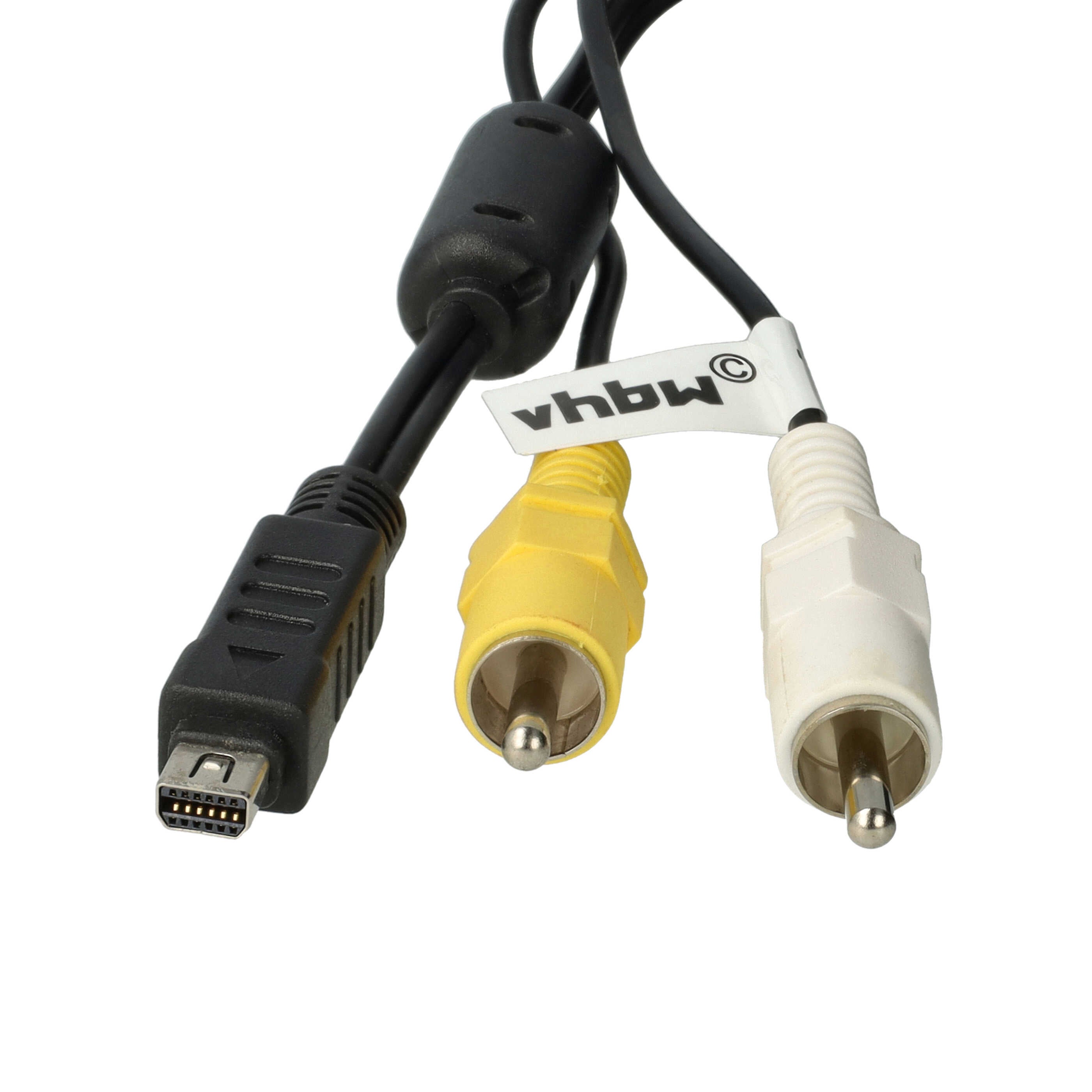 vhbw Adaptateur en composite audio-video compatible avec Olympus SP-310, SH-25MR, SP-500, SH-50, SP-500UZ, SP-350, SP-320 appareil photo - Câble AV - 4