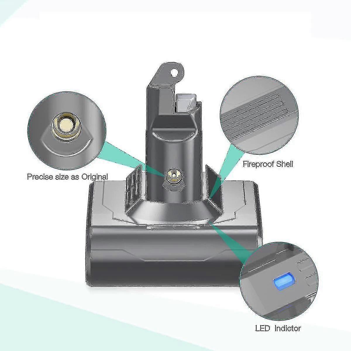 Batterie Dyson V6 21,6 V DC62, accessoires aspirateur sans fil, compatible modèles V6, SV04, SV03, DC58, DC59, DC61, DC74. - 3