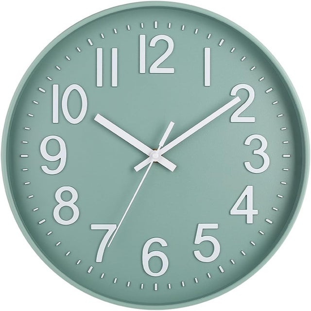 Reloj de pared moderno, silencioso, funciona con pilas, ideal para oficina, hogar, baño, cocina, dormitorio, escuela, sala de estar, color blanco