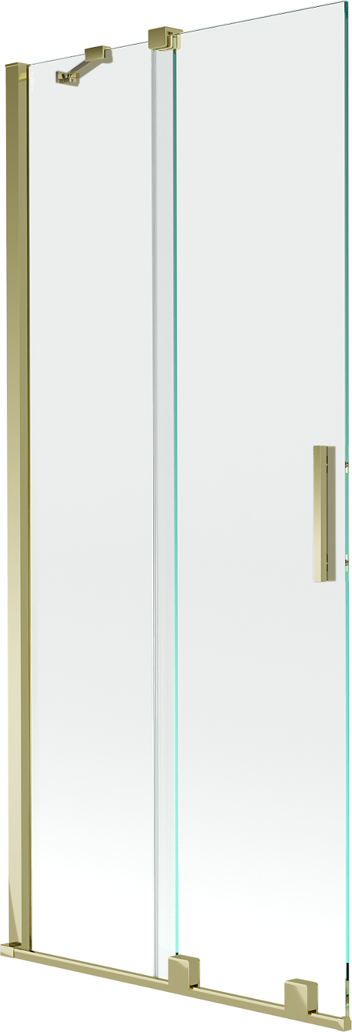 Mexen Velar parawan nawannowy 2-skrzydłowy rozsuwany 80 x 150 cm, transparent, złoty szczotkowany - 896-080-000-01-55