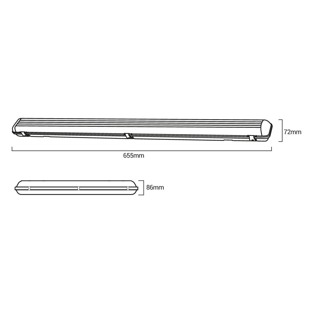 Boîtier étanche pour tube LED 60cm - IP65 - 4