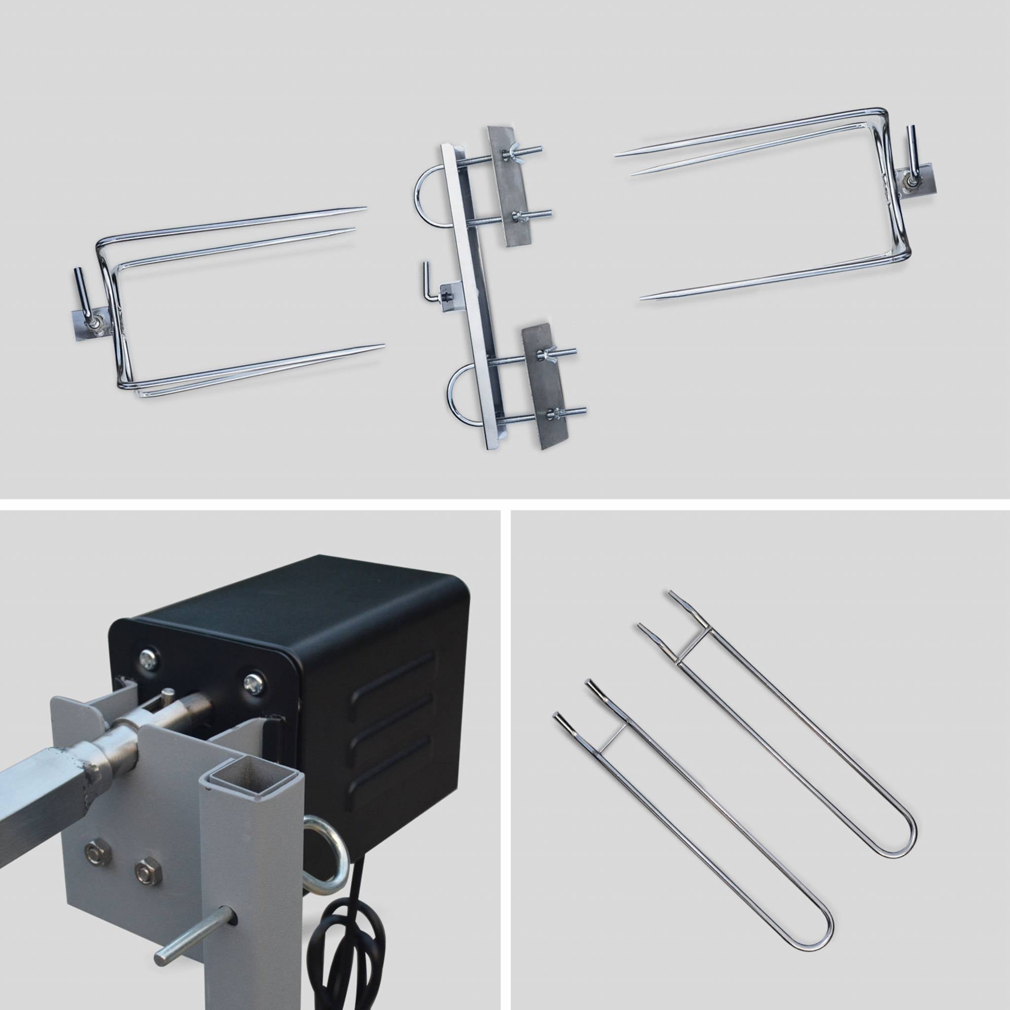 Rôtissoire électrique inclinable - Mathurin Inox - Tournebroche. barbecue au charbon de bois à moteur pour grillades réceptions - 6