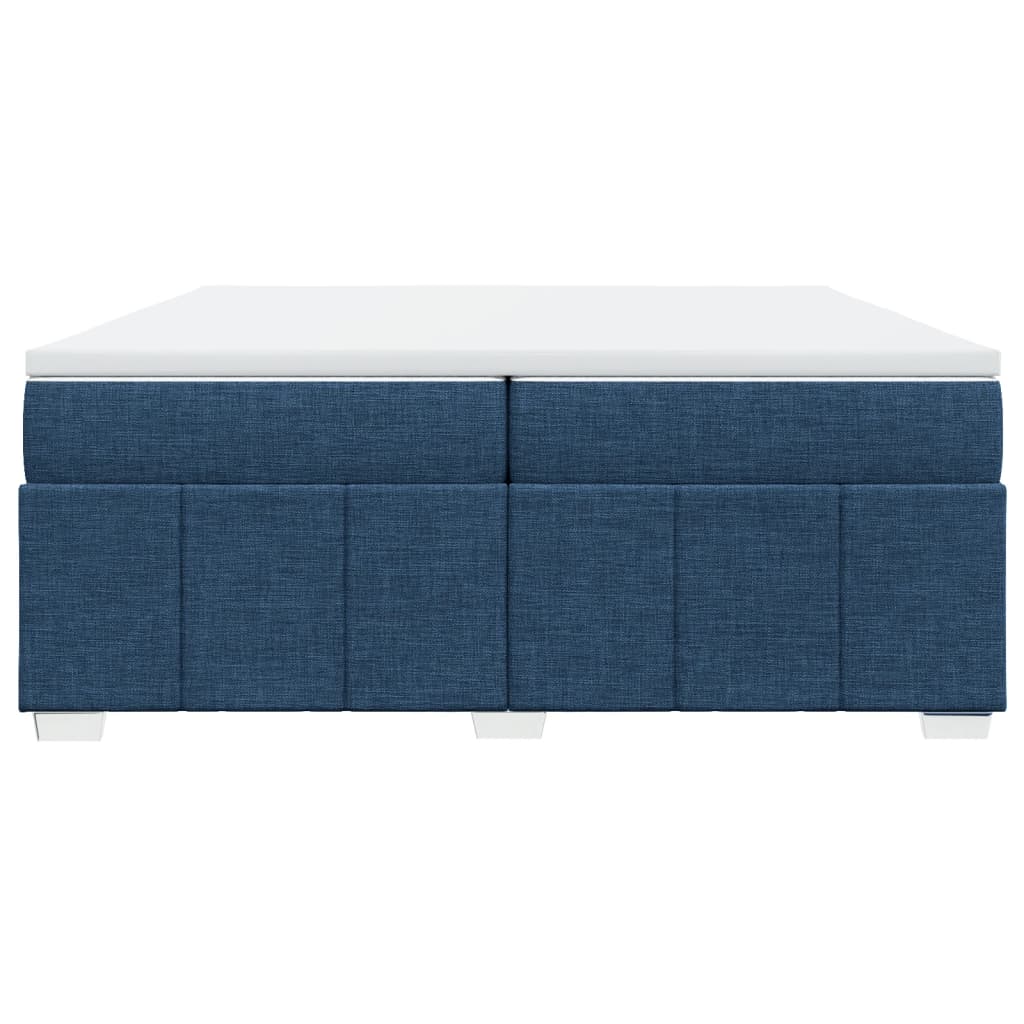Sommier à lattes de lit avec matelas Bleu 200x200 cm Tissu - 4