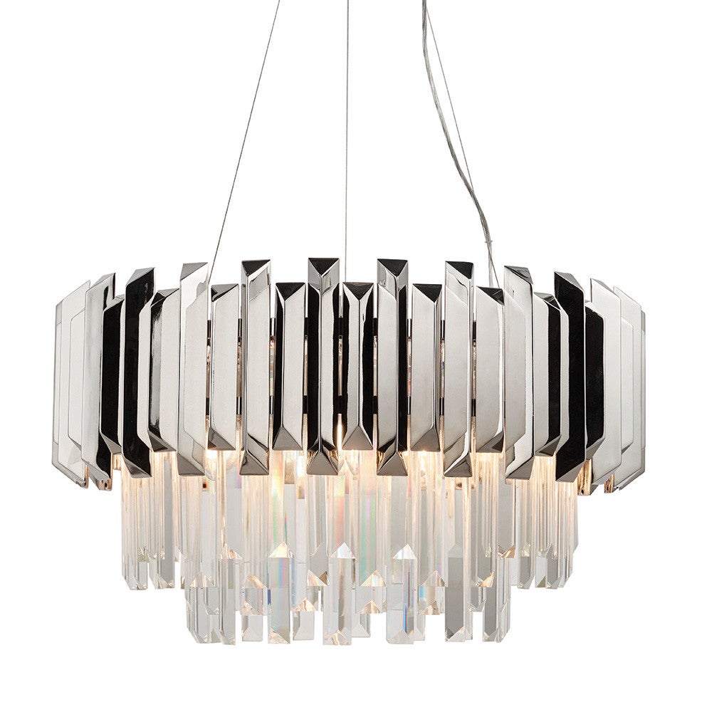 Lampa sufitowa pryzmaty VALETTA srebrna 6xE14x15W metal wym:190x67x67cm IP20 Endon