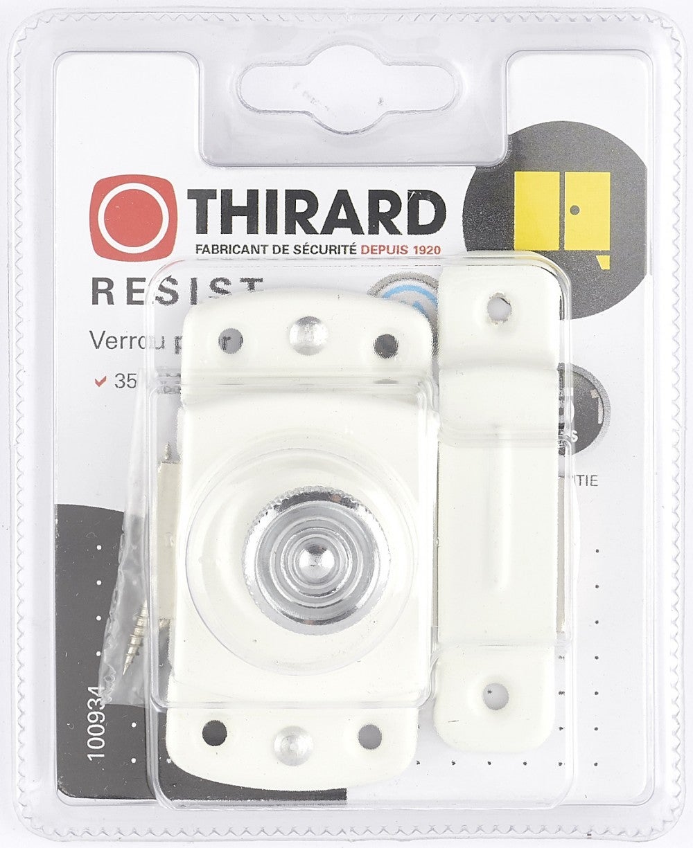 Verrou automatique THIRARD, acier laqué blanc - 2