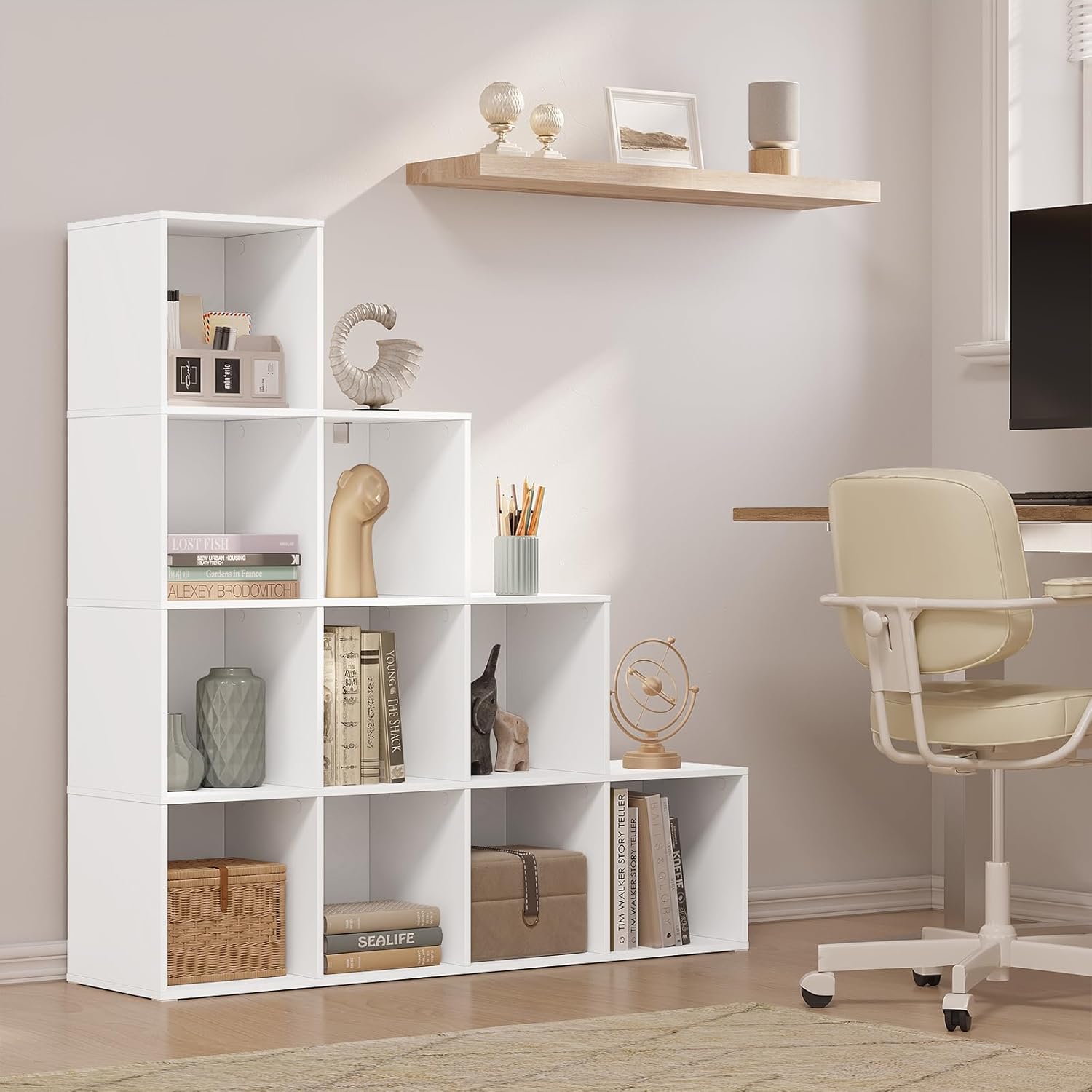 XXL Bücherregal Antik Standregal Empire Mahagoni Holz Regal