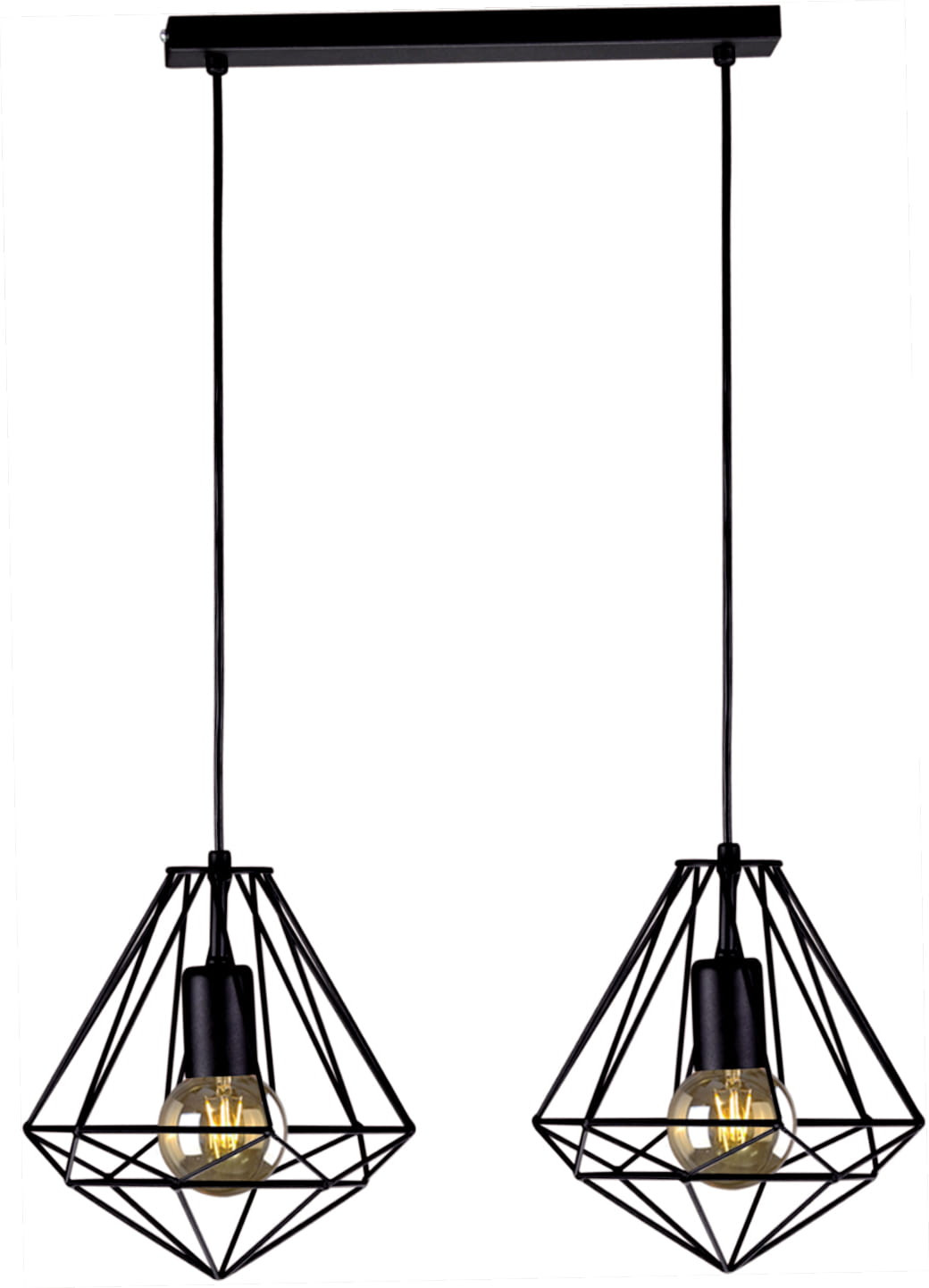 Lampa sufitowa wisząca Marko czarna 2xE27x60W wym: 95 x 55 x 25 cm metal Kaja