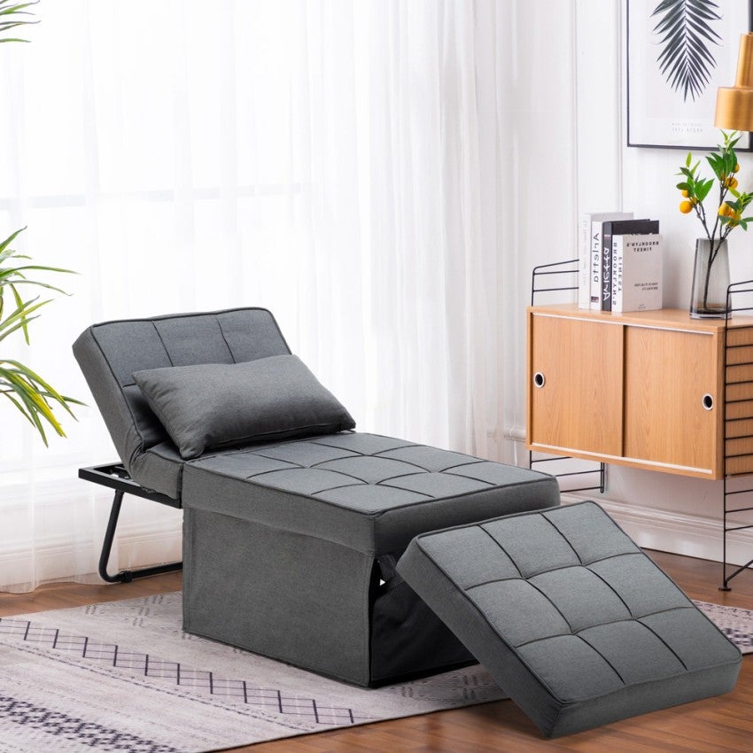 Lit pouf pliant 1 place convertible en tissu Sweet Relax - 2