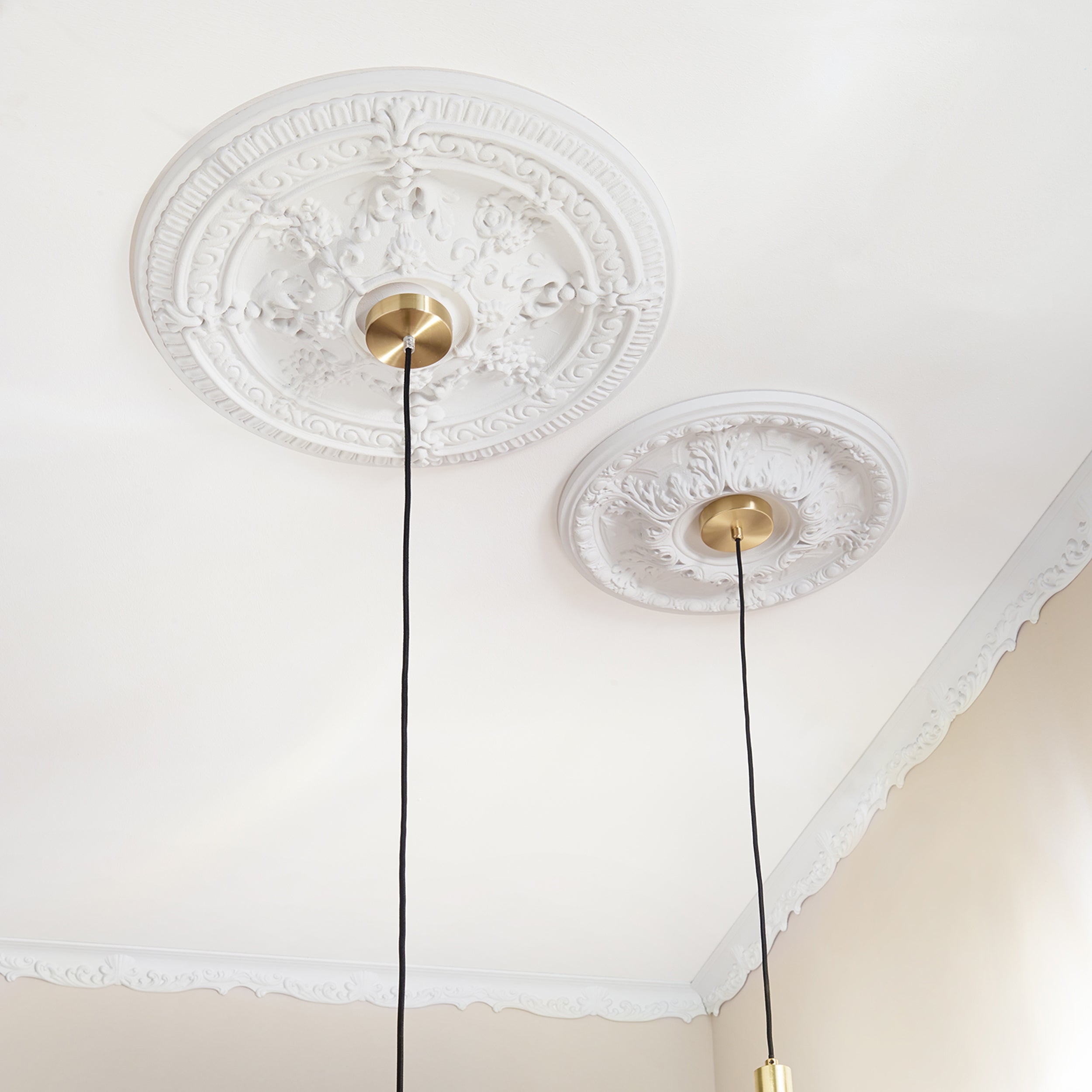 DECOSA Rosace Esmeralda Ø 45 cm - polystyrène - blanc - 1 pièce - 4