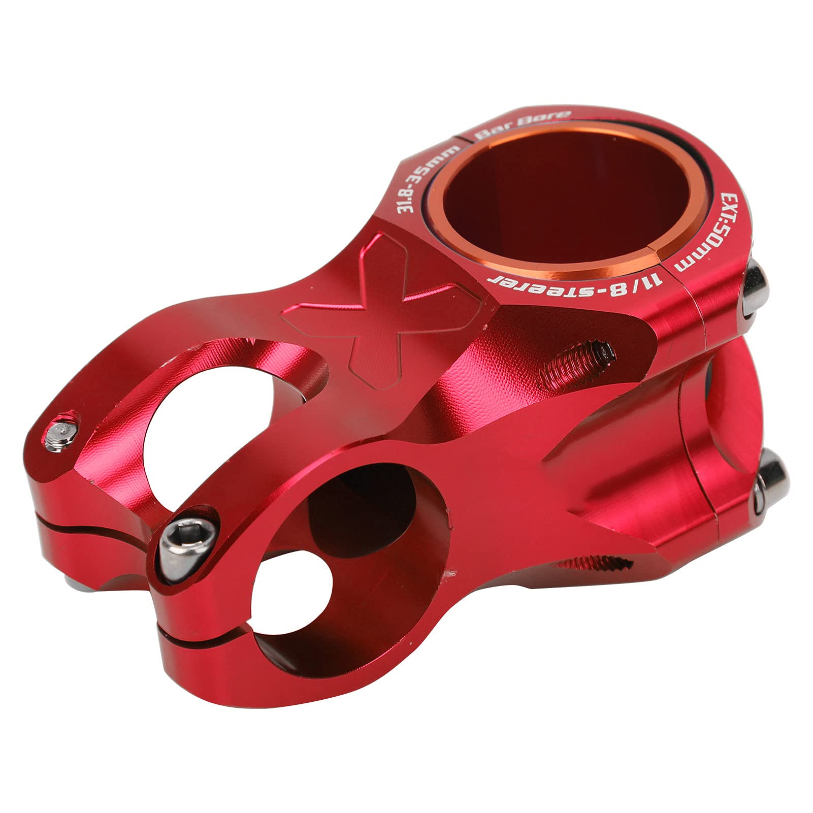 Potence De Vélo De Montagne En Alliage D'aluminium, Tige De Guidon De Velo Adaptee Au Guidon De 31 8 35mm Rouge 95162073 Potence De Vélo De Montagne En Alliage D'aluminium, Tige De Guidon De Velo Adaptee Au Guidon De 31 8 35mm Rouge 95162073