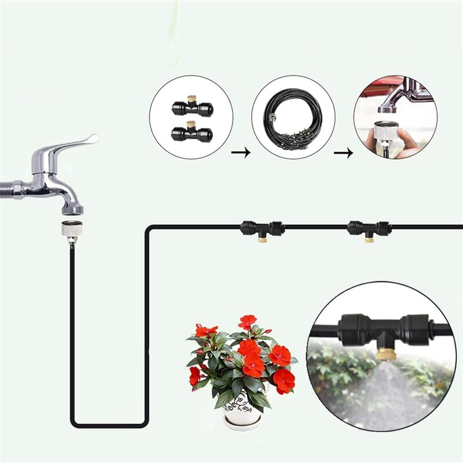 Brumisateur Extérieur 9m – Kit Terrasse avec 11 Buses – Refroidisseur Jardin, Serre, Extérieur - 2