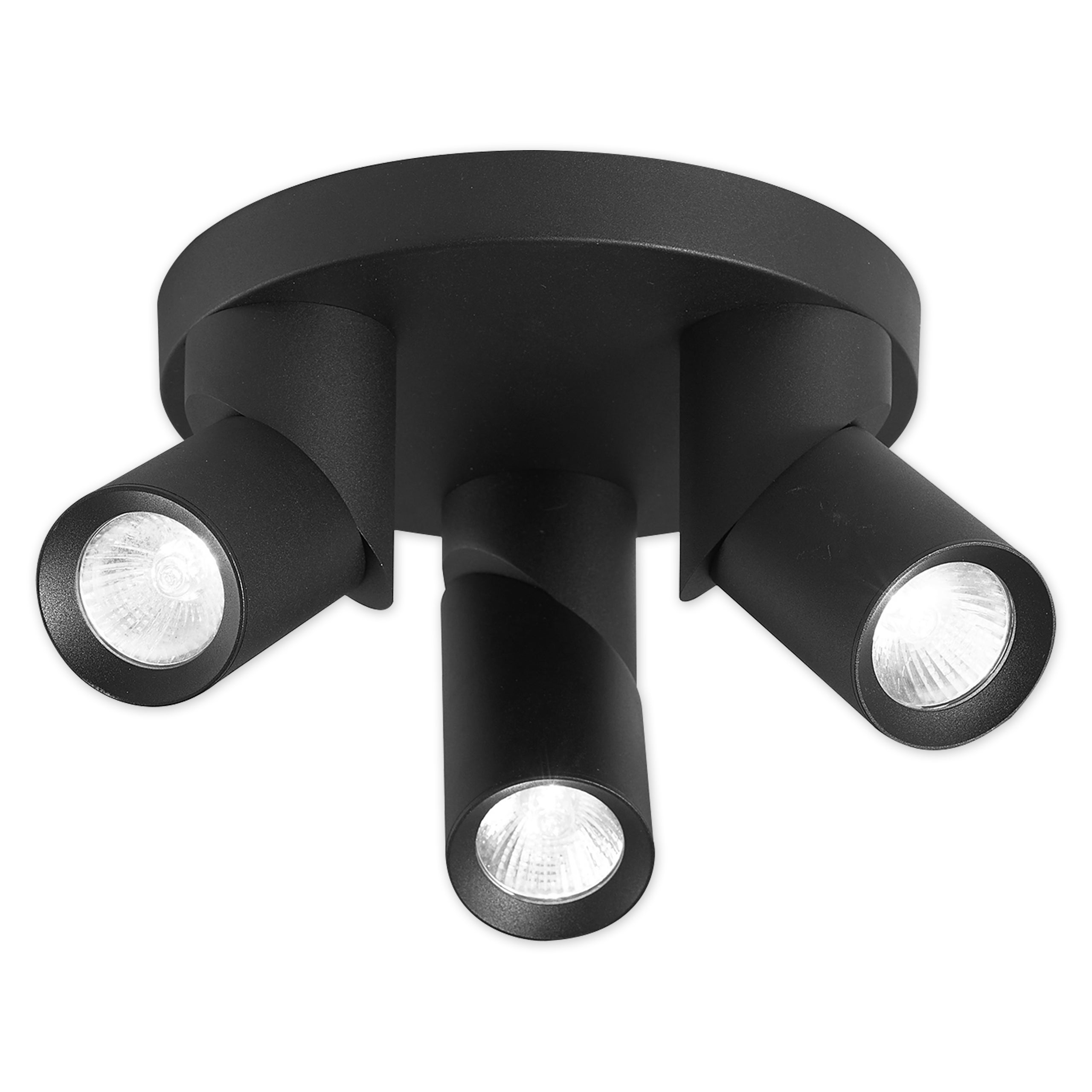 Lampa sufitowa 3x GU10 LED Rita IP20 22cm ruchoma okrągła czarna kinkiet MasterLED