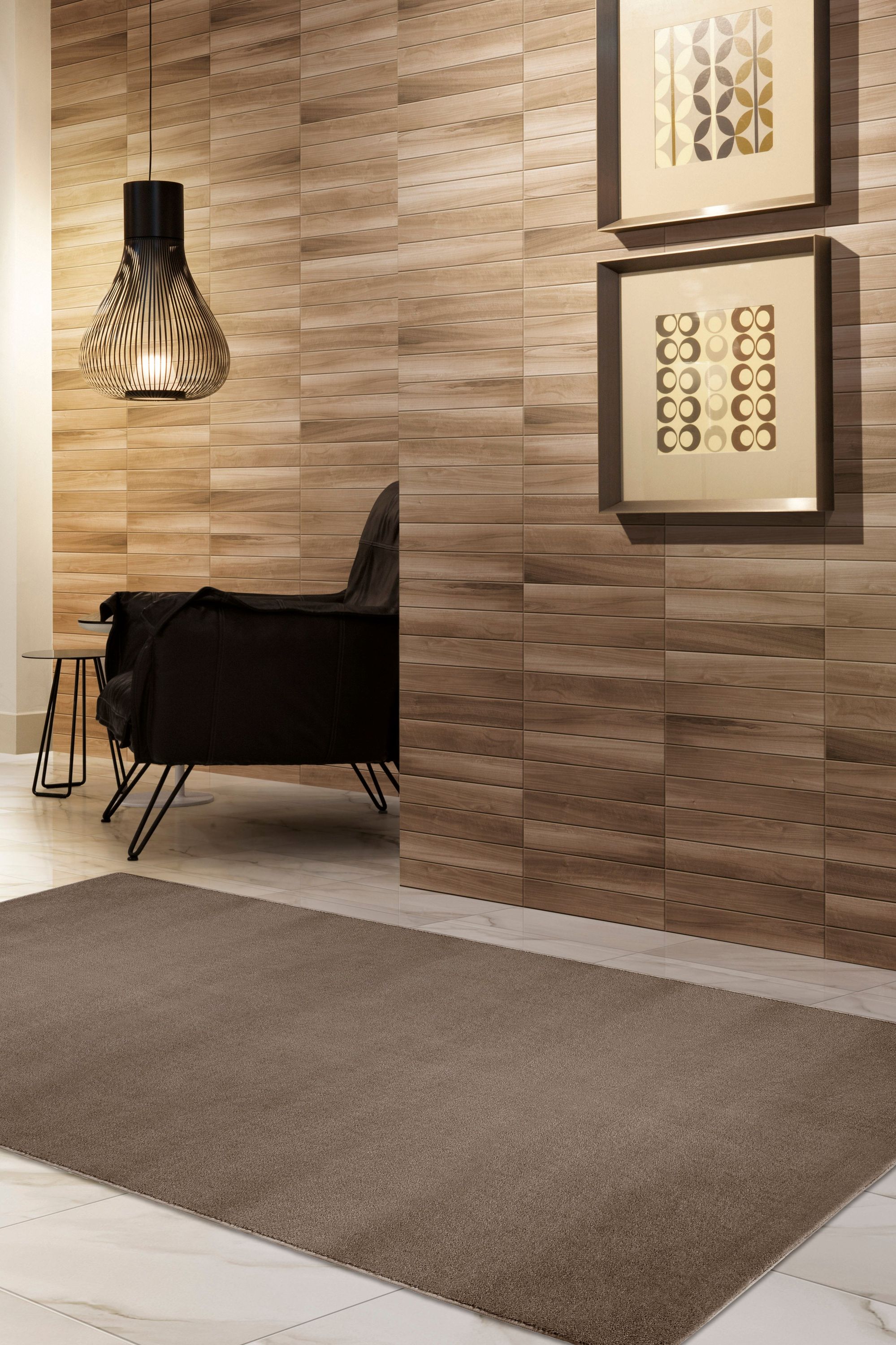 Dywan do korytarza z poliamidu Toulouse brąz taupe 67x250cm - 3