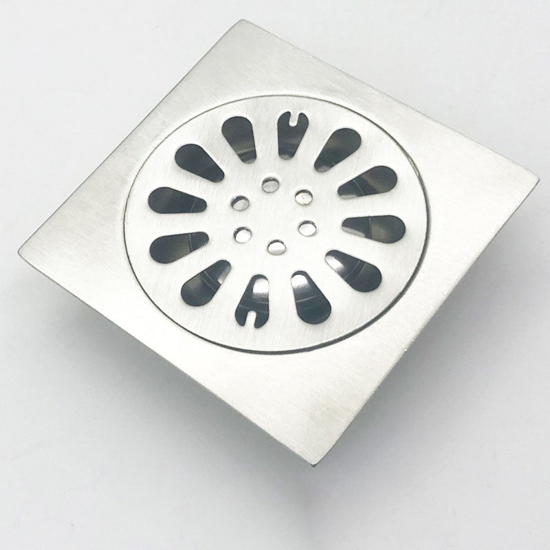 Scarico Doccia Quadrato 12x12 Cm In Acciaio Inox 304 Con Griglia Rimovibile E Filtro Antiodore