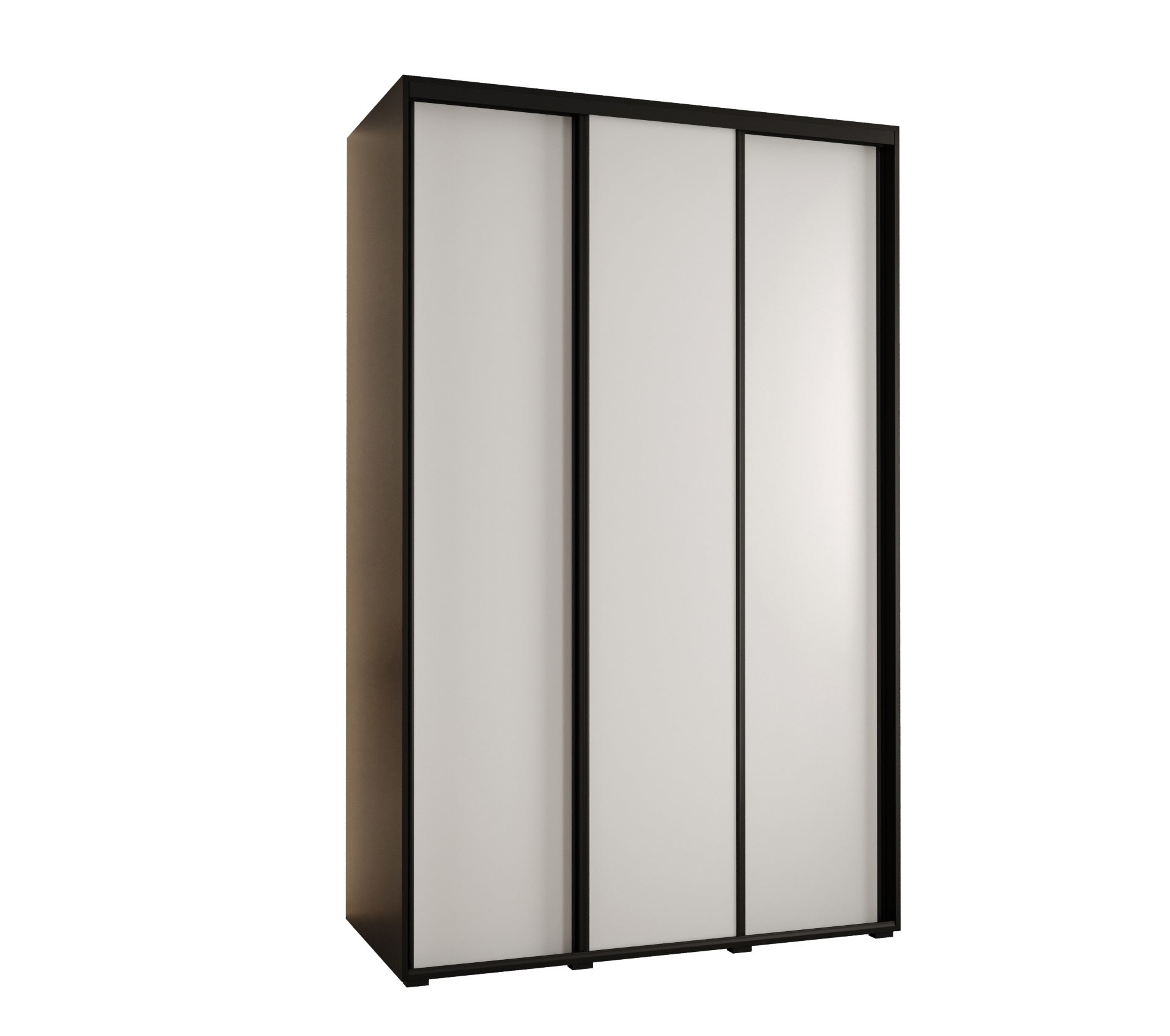 Szafa przesuwna wysoka Davos 1 150 x 60 x 235,2 cm czarny + biały + u. czarny - Abiks Meble
