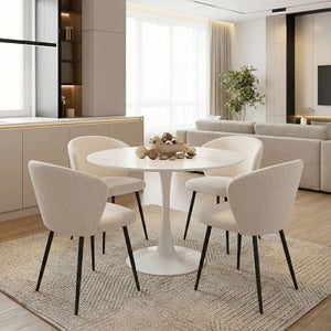 Table à manger ronde extensible - IDMARKET - YUNA - Bois et noir - 4-8 personnes - 110-150 cm - Maison Table à manger ronde extensible - IDMARKET - YUNA - Bois et noir - 4-8 personnes - 110-150 cm - Maison