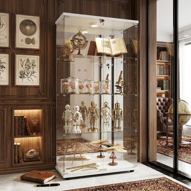 Vitrine en Verre de 125 cm,3 étagères avec LED Vitrine pour Collection,1Porte Et Serrure,Moderne en Vitrine en Verre pour Collection,Armoire de Rangement en Verre sur pied pour Chambre à Coucher Vitrine en Verre de 125 cm,3 étagères avec LED Vitrine pour Collection,1Porte Et Serrure,Moderne en Vitrine en Verre pour Collection,Armoire de Rangement en Verre sur pied pour Chambre à Coucher