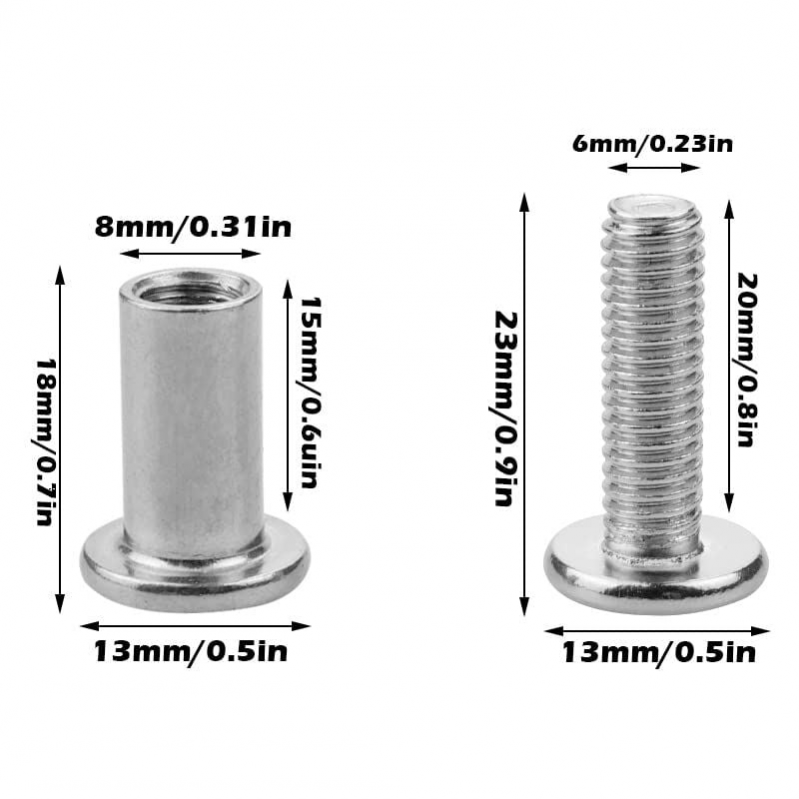 12 vis de connexion M6 x 20 mm, vis à tête hexagonale creuse, vis de connexion à tête plate, avec écrous à douille, pour la connexion d'armoires. - 5