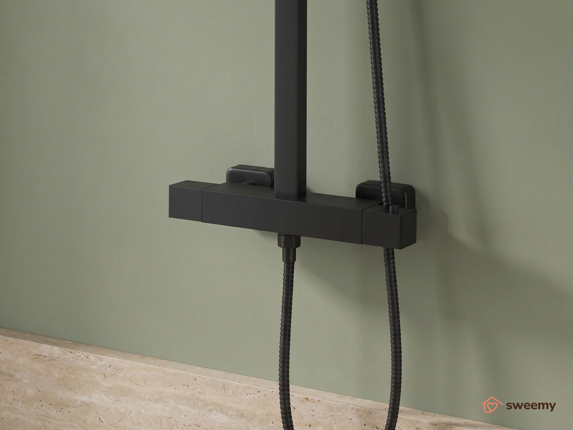 Columna de ducha SWY-Baltimora, termostática, barra ajustable, rociador ...