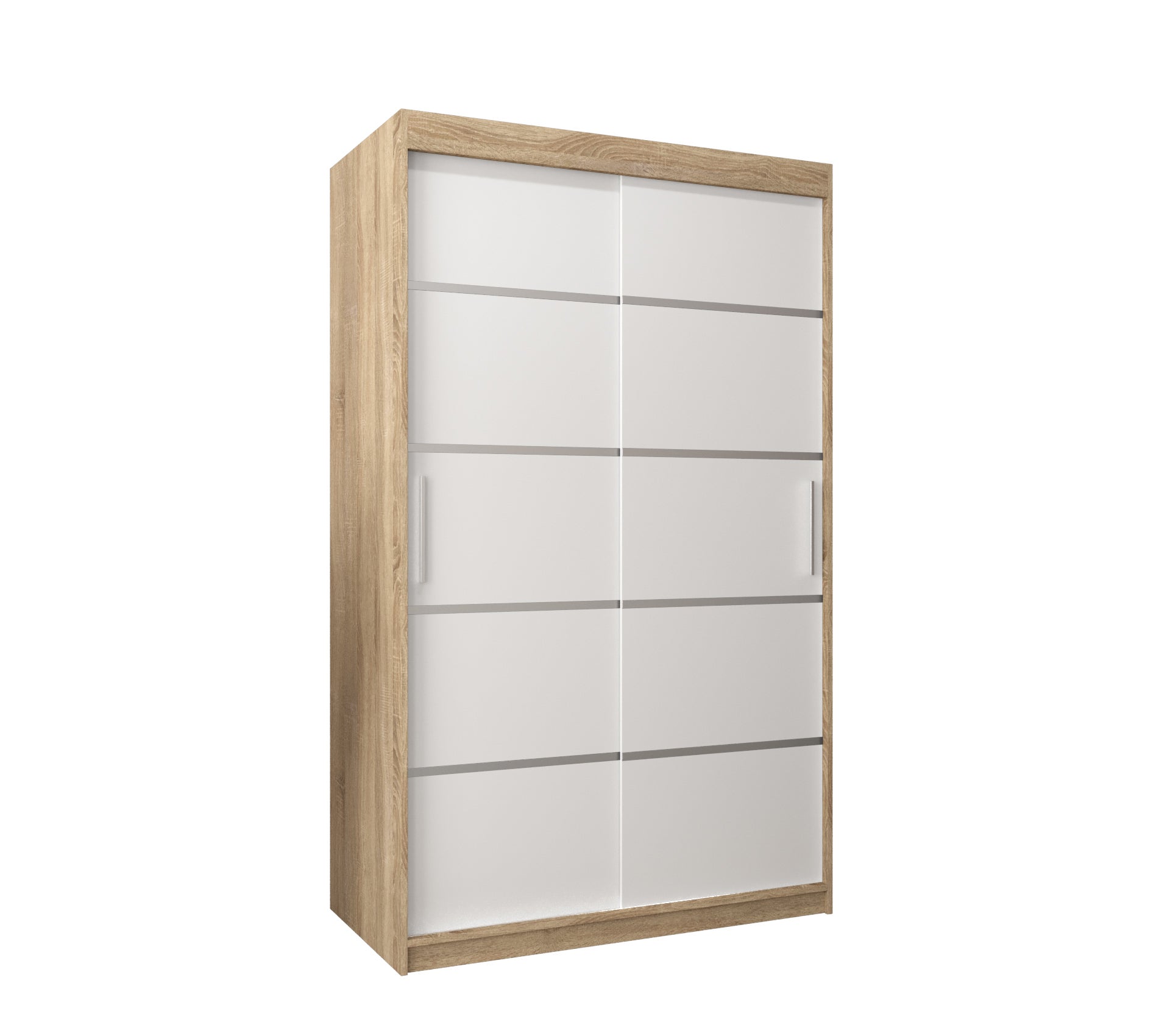 Szafa przesuwna garderoba Verona 1 120 x 62 x 200 cm Sonoma + Biały - Abiks Meble