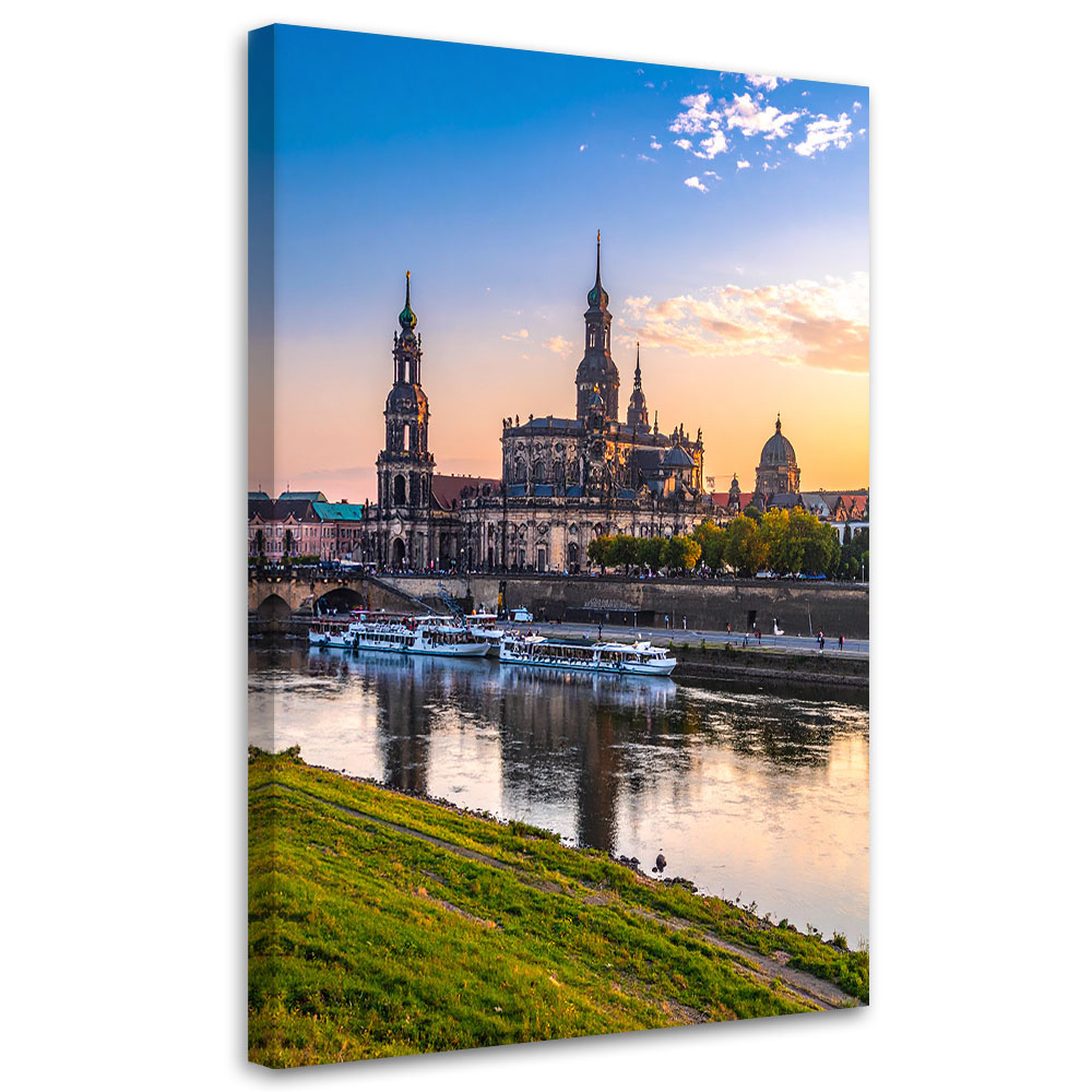 Obraz do salonu sypialni, Rzeka Miasto Krajobraz 40x60