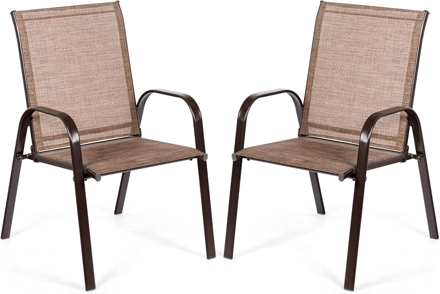 Krzesła ogrodowe z wysokim oparciem, zestaw 2 krzeseł balkonowych, tekstylne, krzesła tarasowe, krzesła balkonowe, obciążenie do 200 kg,