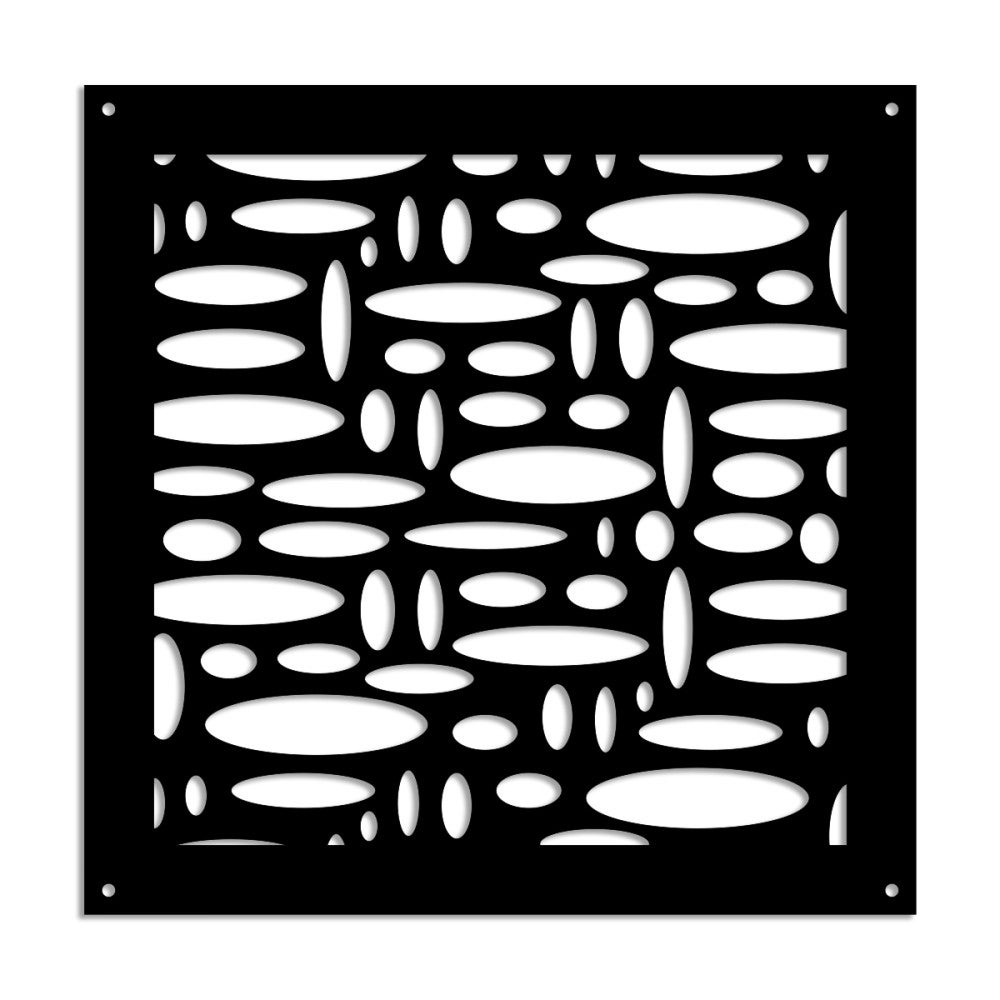 FLASHPOINT - Panel perforowany z PVC - Osłona przeciwsłoneczna - Rozmiar 98x98 cm - Grubość 1 cm - Kolor CZARNY