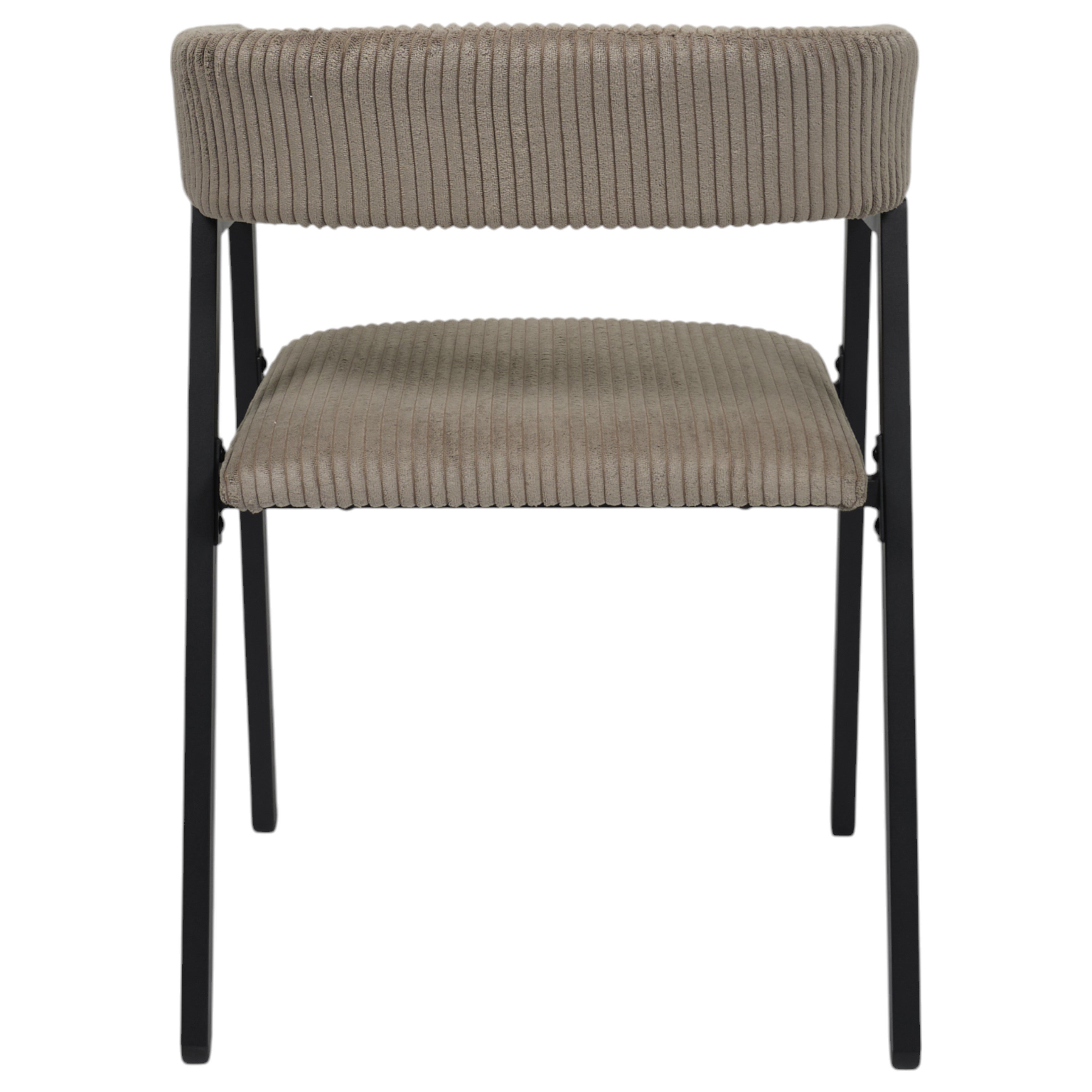 Lot De 2 Chaises - Home Deco Factory - Scott - Design - Côtelé - Taupe - 4