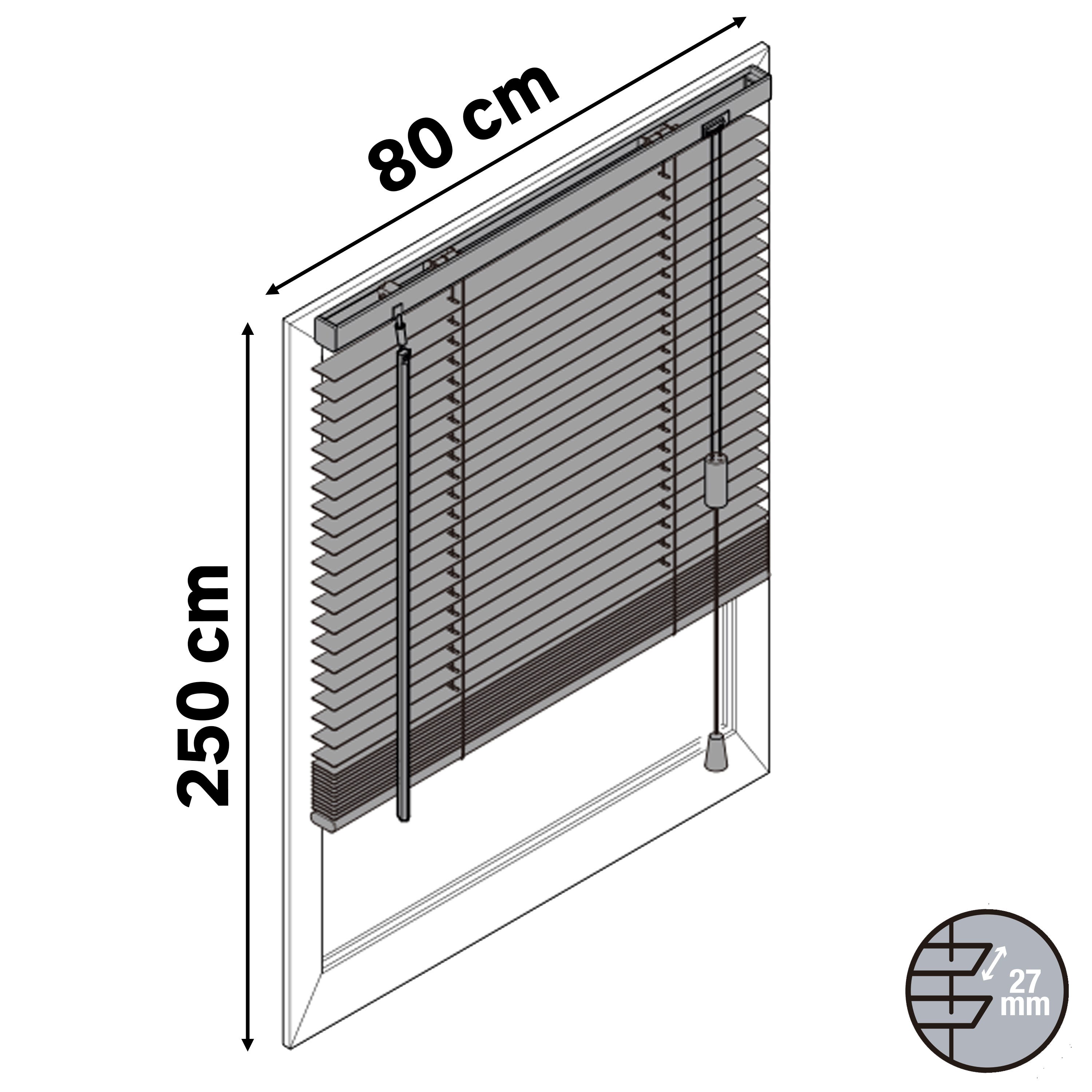 Estore laminado de madeira bege RUSHMORE - 27 mm - 80 x 250 cm - INSPIRE - 2
