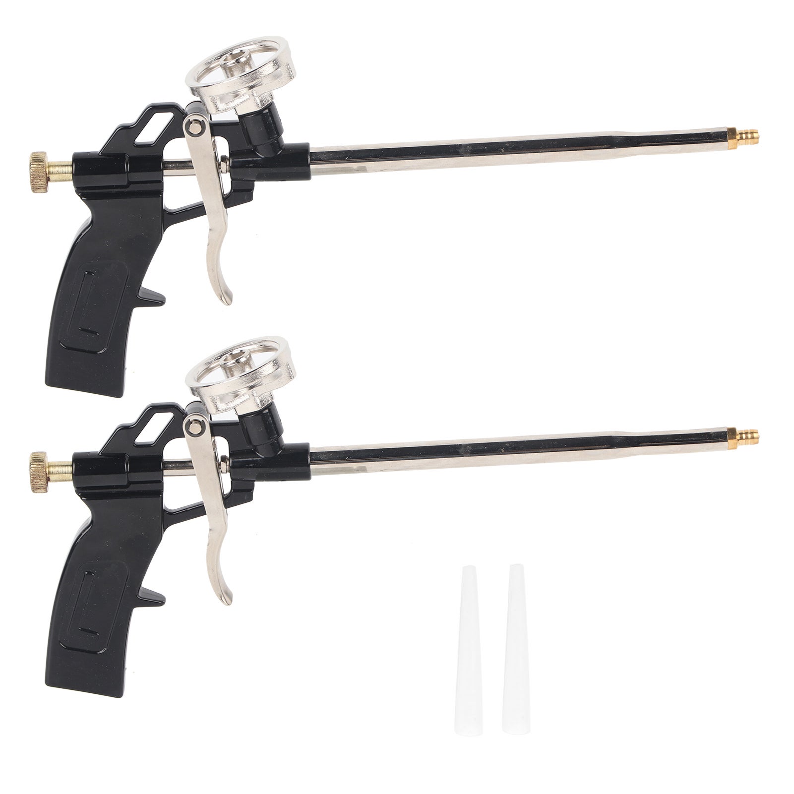 2 Pezzi Pistola Schiuma Poliuretanica Professionale - Per Isolamento E Sigillatura, Colore Oro E Nero - Foto 3