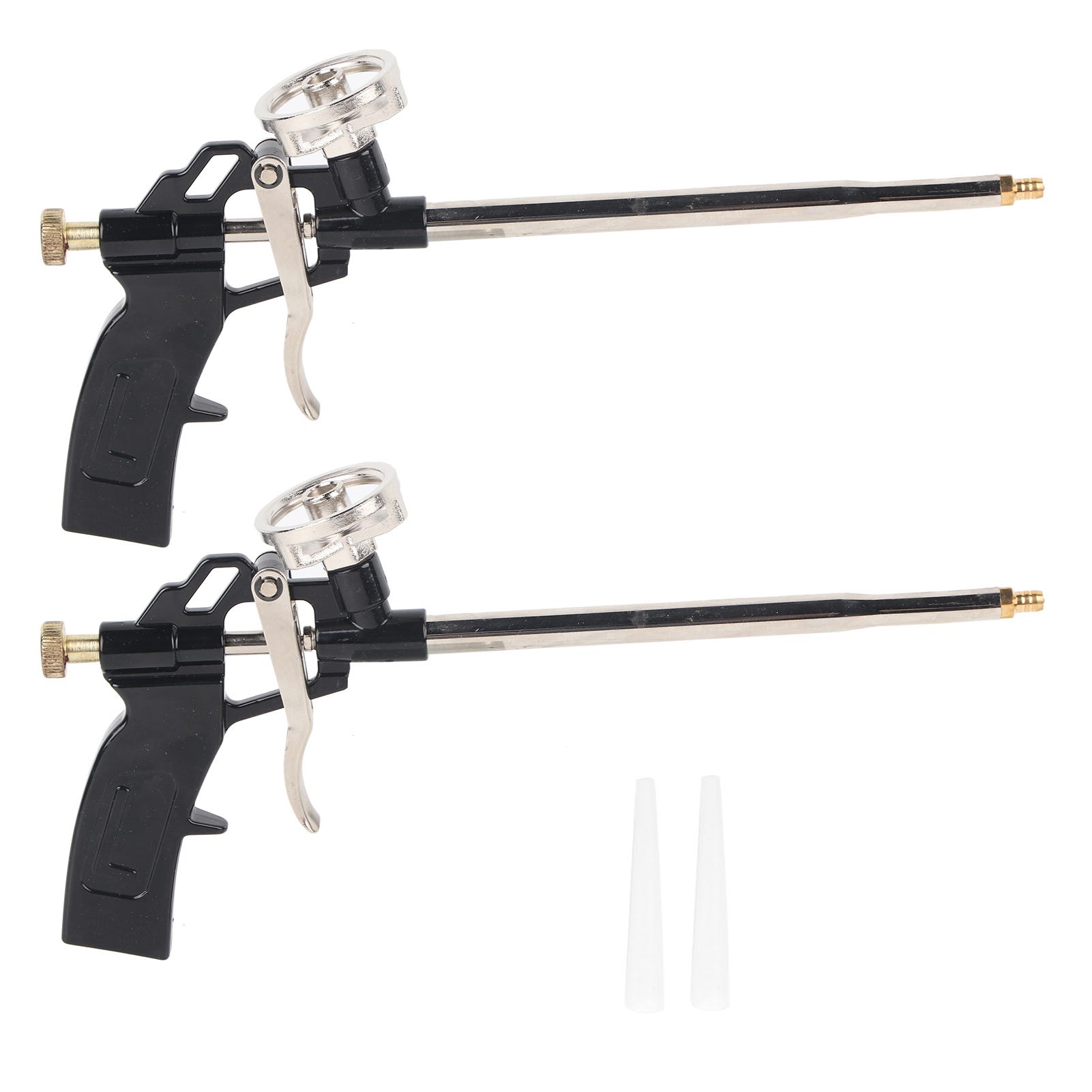 2 Pezzi Pistola Schiuma Poliuretanica Professionale - Per Isolamento E Sigillatura, Colore Oro E Nero - Foto 3