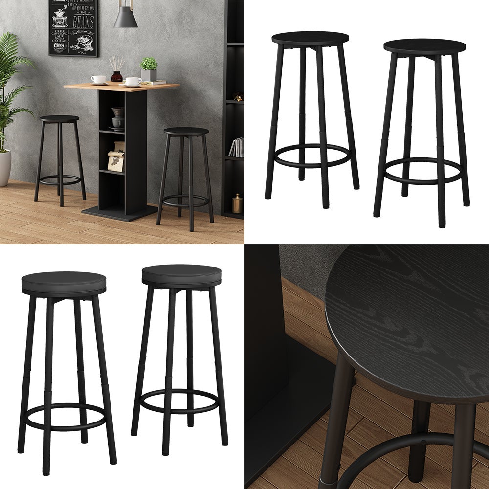 Vicco Stołek barowy zestaw 2 Edmonton, Czarny, 31.5 x 64 cm 2 części - 7