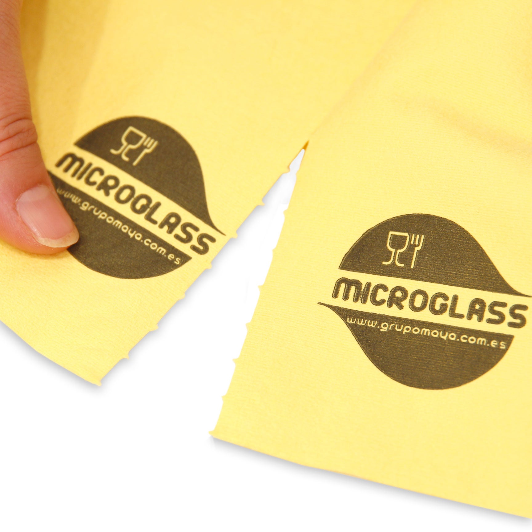 MAYA Bayeta Microglass con Precorte. Para Vajillas y Cristales. No Deja Marcas Muy Absorbente y Secado Rápido. 100% Microfibra. Rollo 6 Uds (Amarillo) - 3