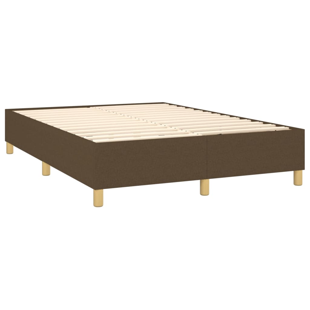 Sommier à lattes avec matelas et LED marron foncé 140x190 cm - 5