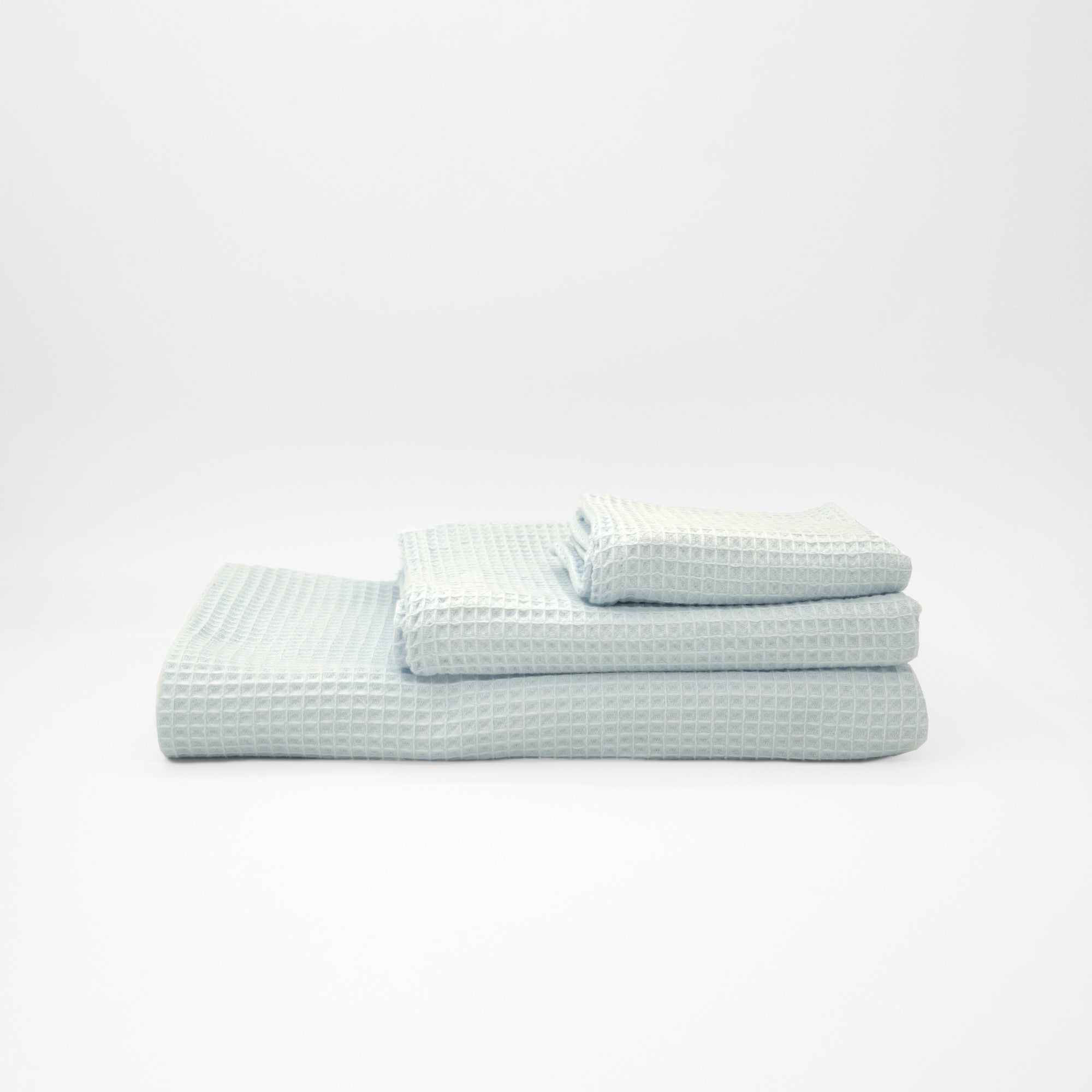 Set 10 Asciugamani Ospite ZOLLNER 30x50 Cm - Morbido Cotone 100% A Waffle