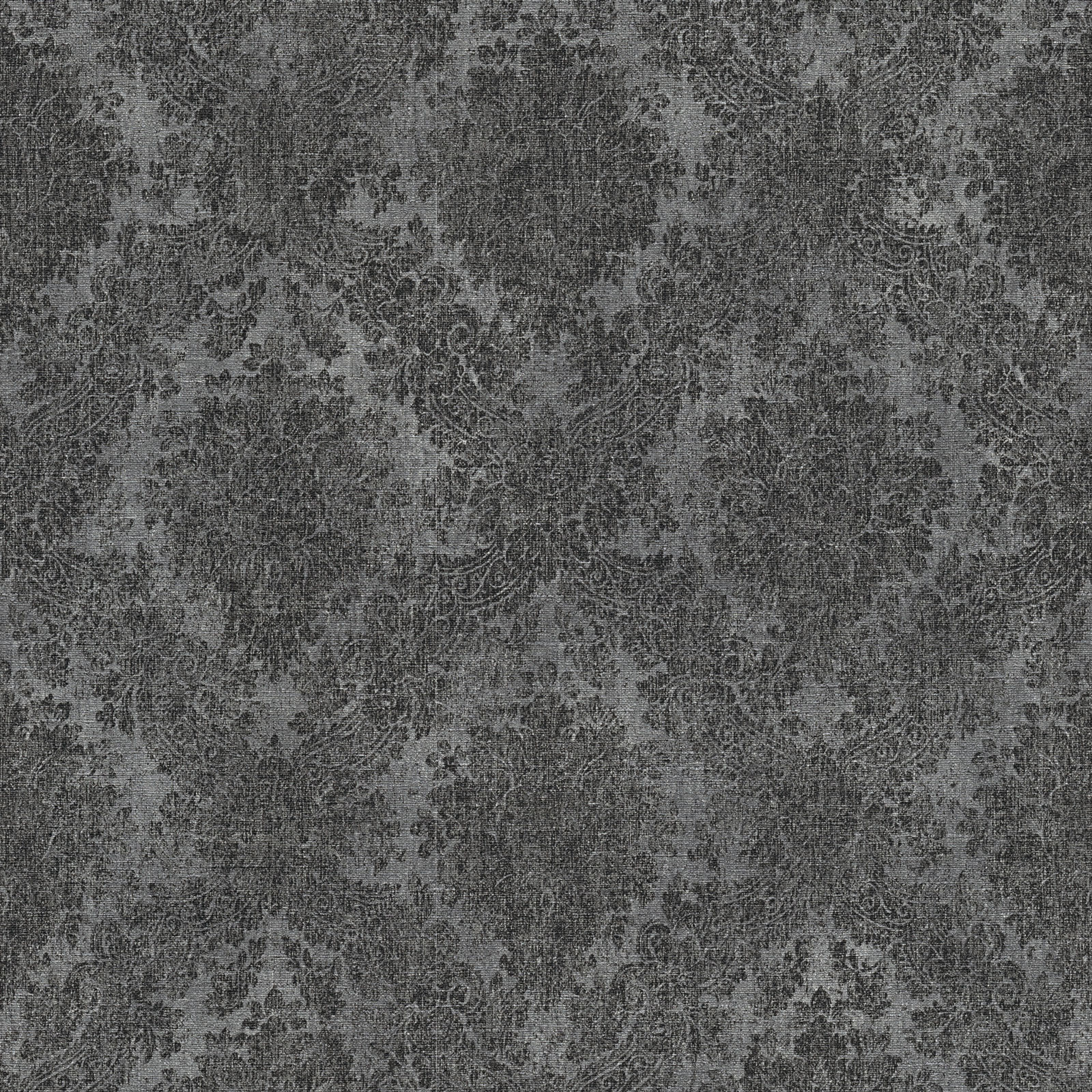 Papel pintado oscuro para interior elegante papel pintado gris y negro con estampado barroco papel pintado floral moderno