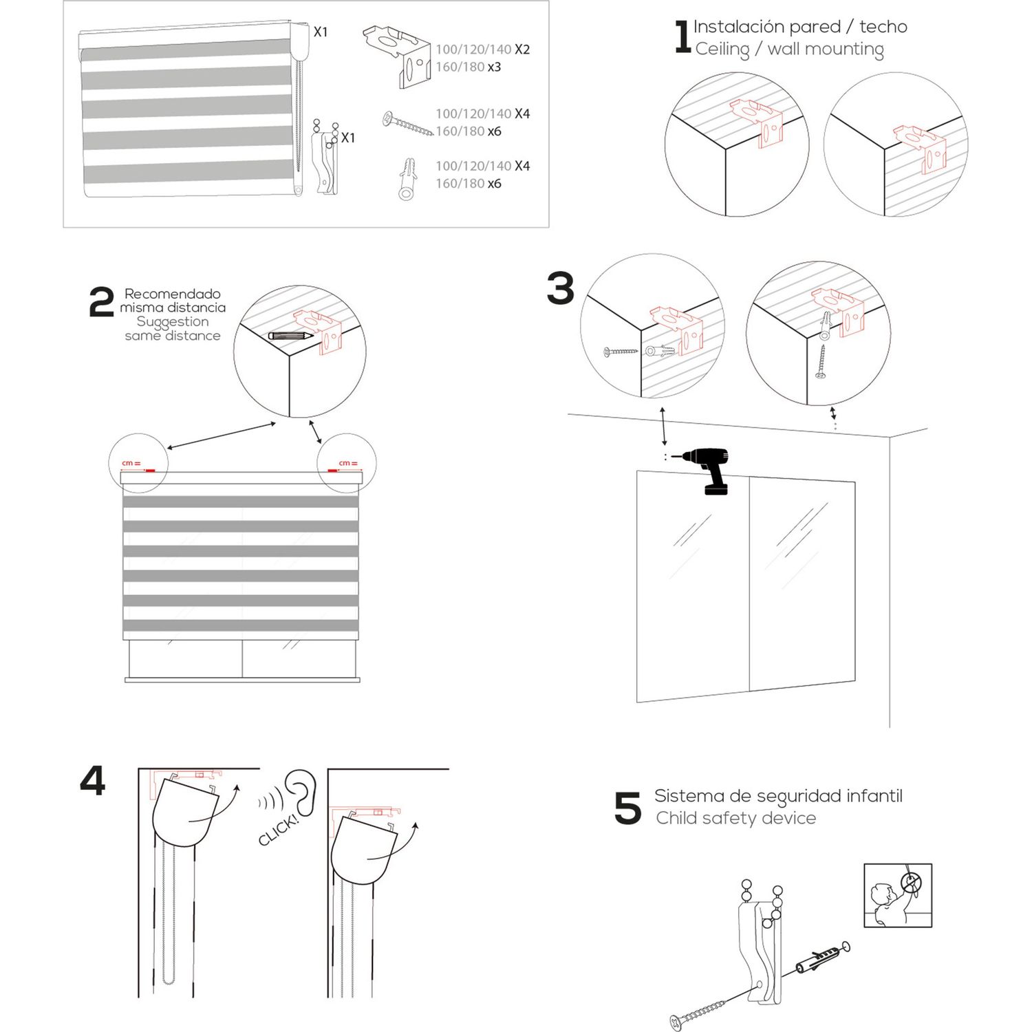 ECOMMERC3 | Tenda a Rullo Giorno e Notte Elegante misura 120x250 - Tessuto Tenda Giorno e Notte in Tessuto Doppio Misura 117x245 - 7
